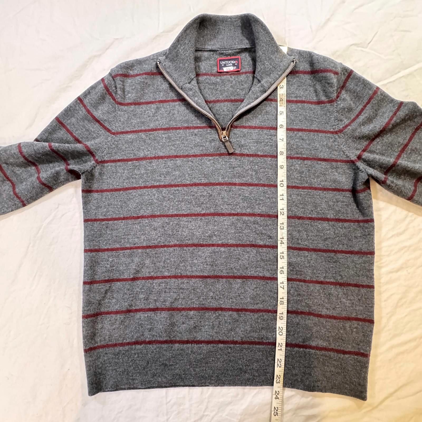 UNTUCKit UNTUCKit Sweater Men's Large Belguardo Stripe Merino Wool Size US L / EU 52-54 / 3 - 8 Thumbnail