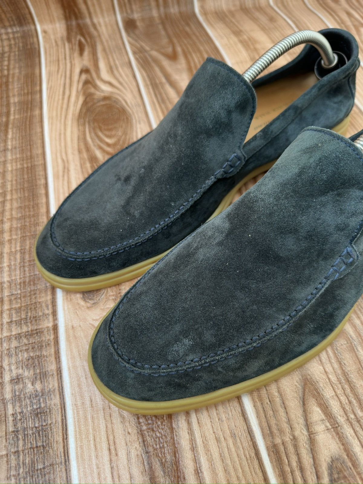 Loro Piana Loro Piana Greeny Blue Suede Summer Walk Loafers Size US 13 / EU 46 - 5 Thumbnail