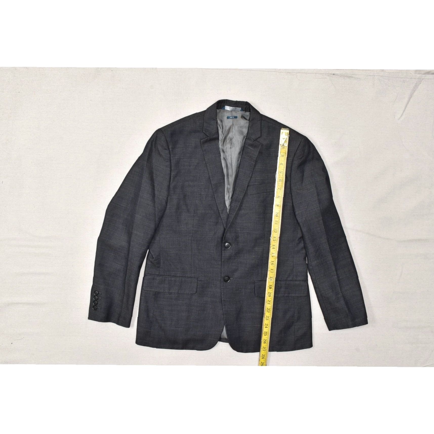 Perry Ellis Perry Ellis Sport Coat Jacket 2-Button Notch Lapel Gray Micro-Twill Slim Fit 42 Short Lined Men Size US 42 / EU 58 - 5 Thumbnail