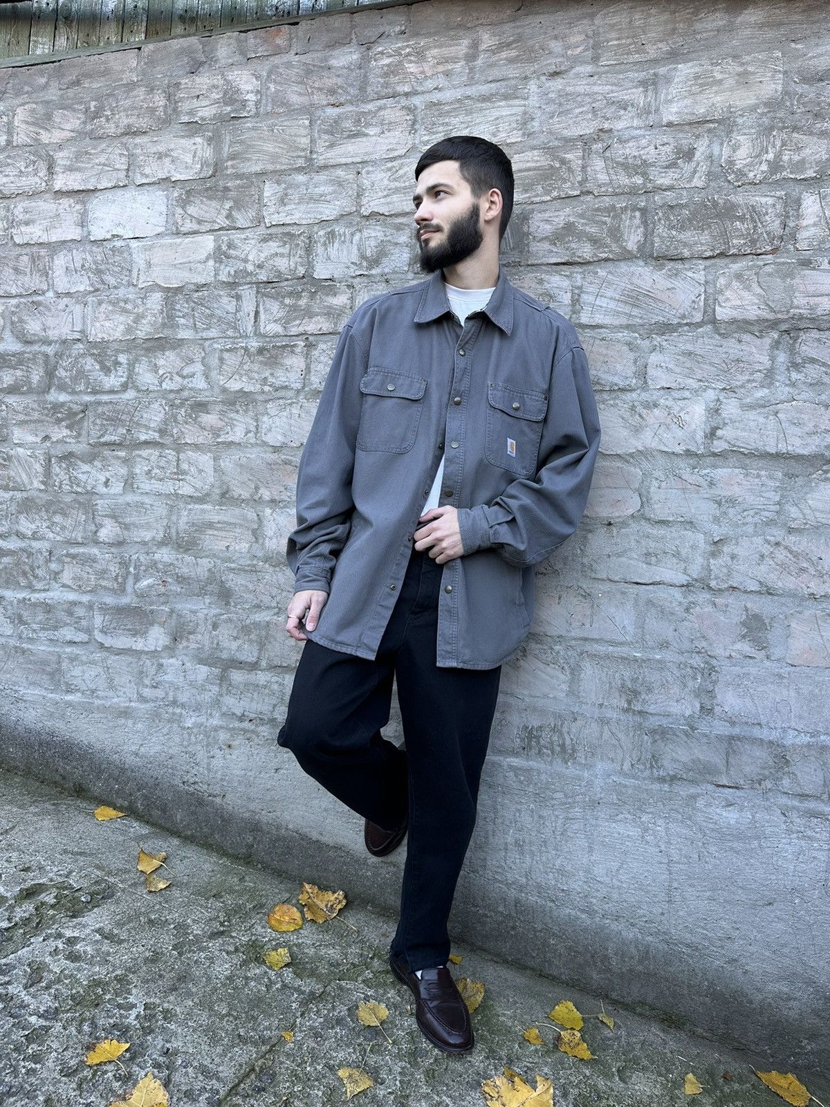 Carhartt × Vintage Vintage 90s Carhartt Heavy Overshirt Jacket Size US L / EU 52-54 / 3 - 3 Thumbnail