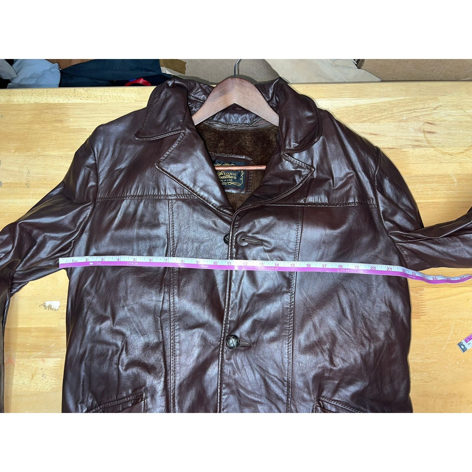 Vintage Vintage Brown Leather Jacket Button Up Outerwear Coat VTG L Size US L / EU 52-54 / 3 - 13 Thumbnail