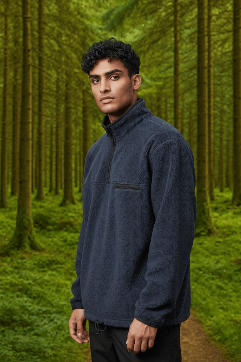 Japanese Brand 90's UNIQLO Blue Blank Plain Sherpa Fleece Sweatshirt Size US M / EU 48-50 / 2 - 1 Thumbnail