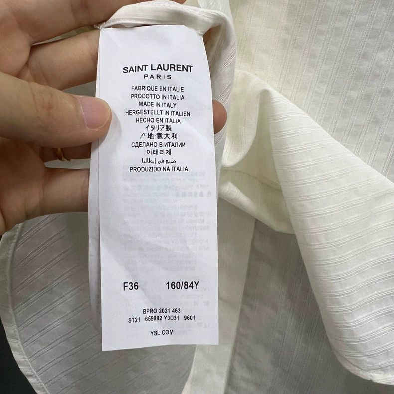 Saint Laurent Paris Saint Laurent Paris Ruffle Long Sleeve Shirt 2505-Nextarrow Size XS / US 0-2 / IT 36-38 - 3 Thumbnail