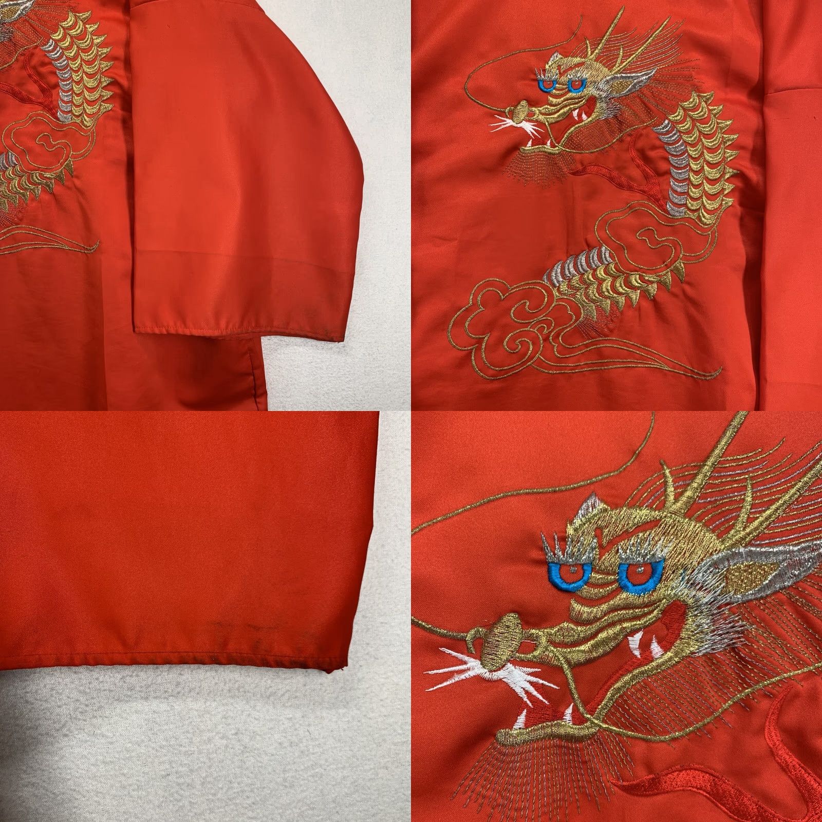 Vintage VINTAGE Kimono Robe Red Embroidered Dragon Made in Japan 100% Polyester Women One Size V-Neck 3/4 Sleeve Size ONE SIZE - 10 Thumbnail