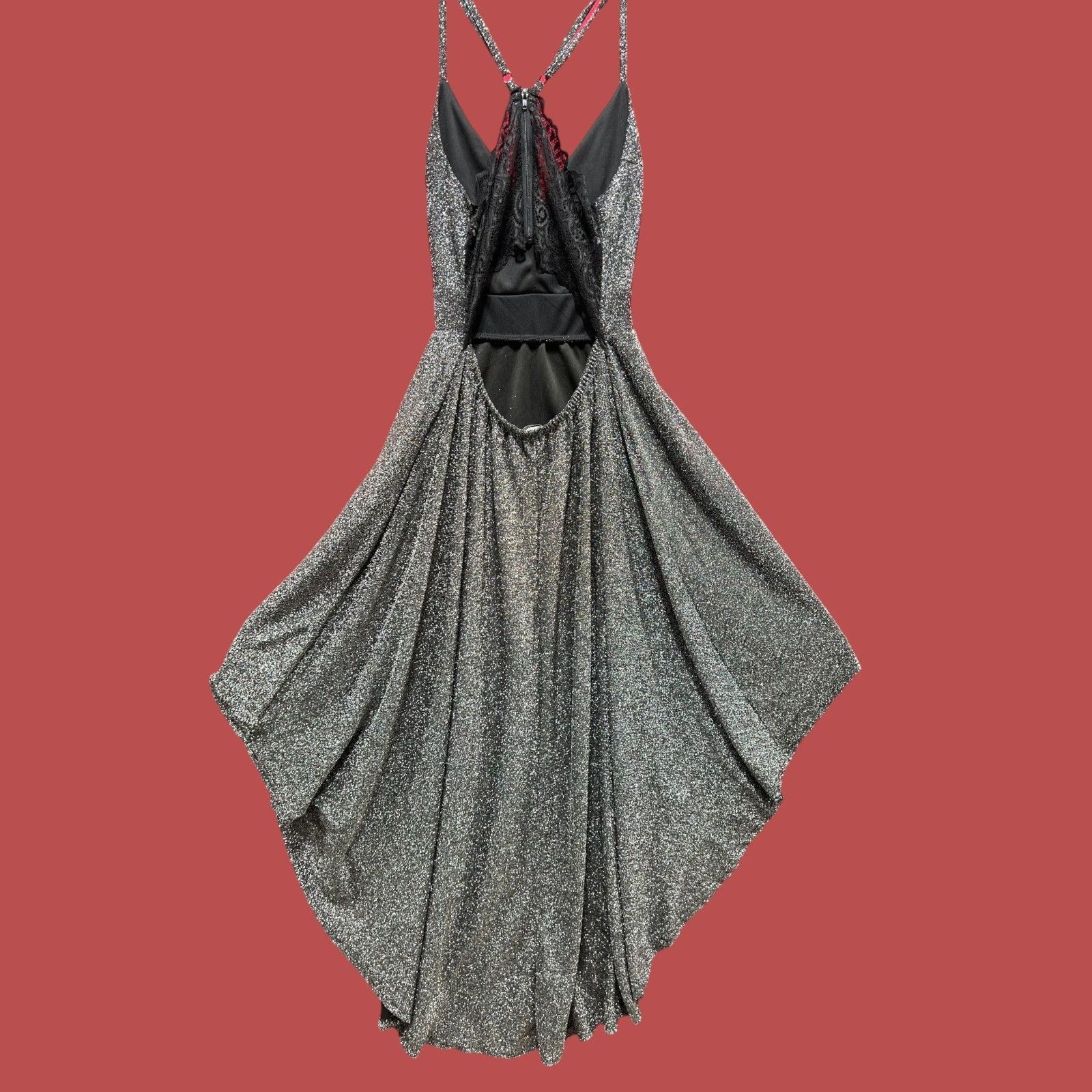 rue21 Rue 21 - Women's Sparkly Sleeveless High Low Hem Ruffle Dres Size S / US 4 / IT 40 - 2 Thumbnail