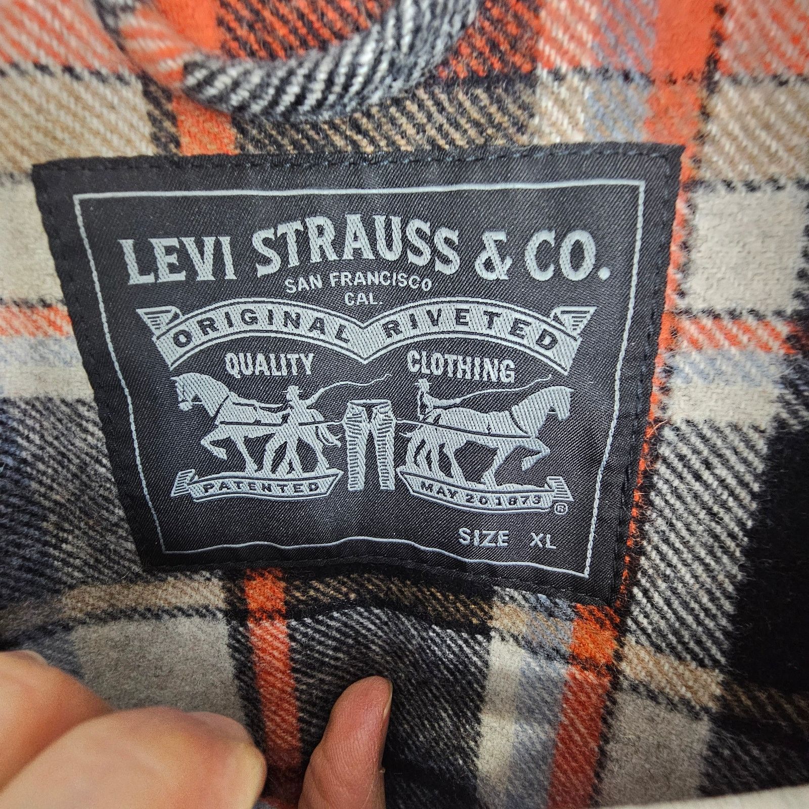 Levi's Levis Mens Portola Chore Coat Wool Trucker Jacket Plaid Size US XL / EU 56 / 4 - 7 Thumbnail