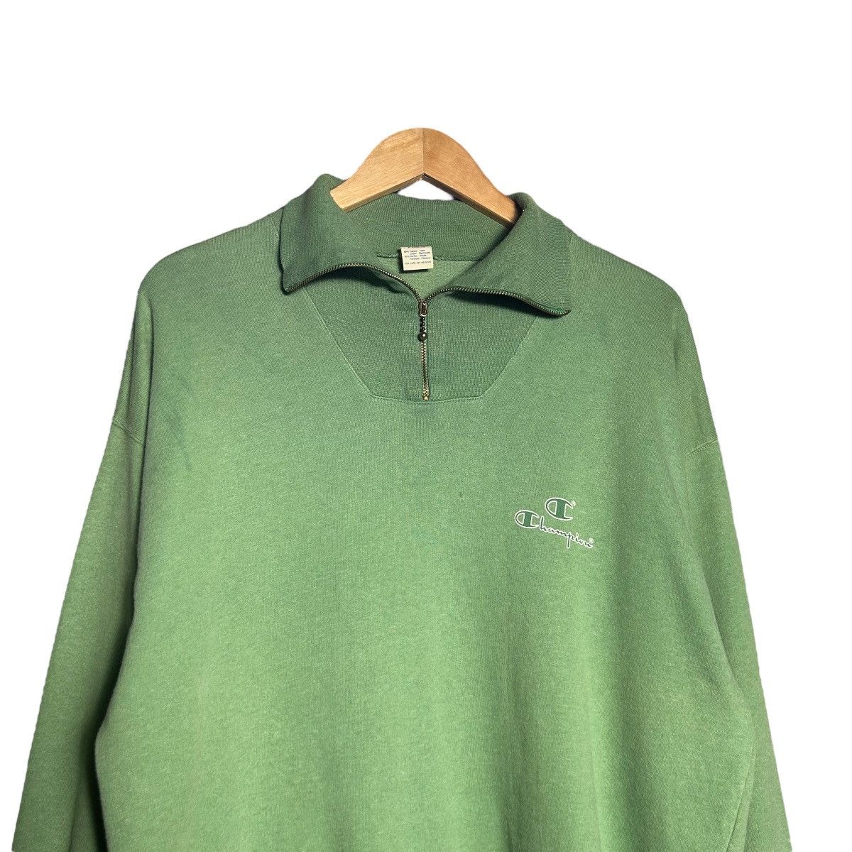 Champion Vintage Champion Spell Out Quarter Zip Sweatshirt Size US XL / EU 56 / 4 - 3 Thumbnail