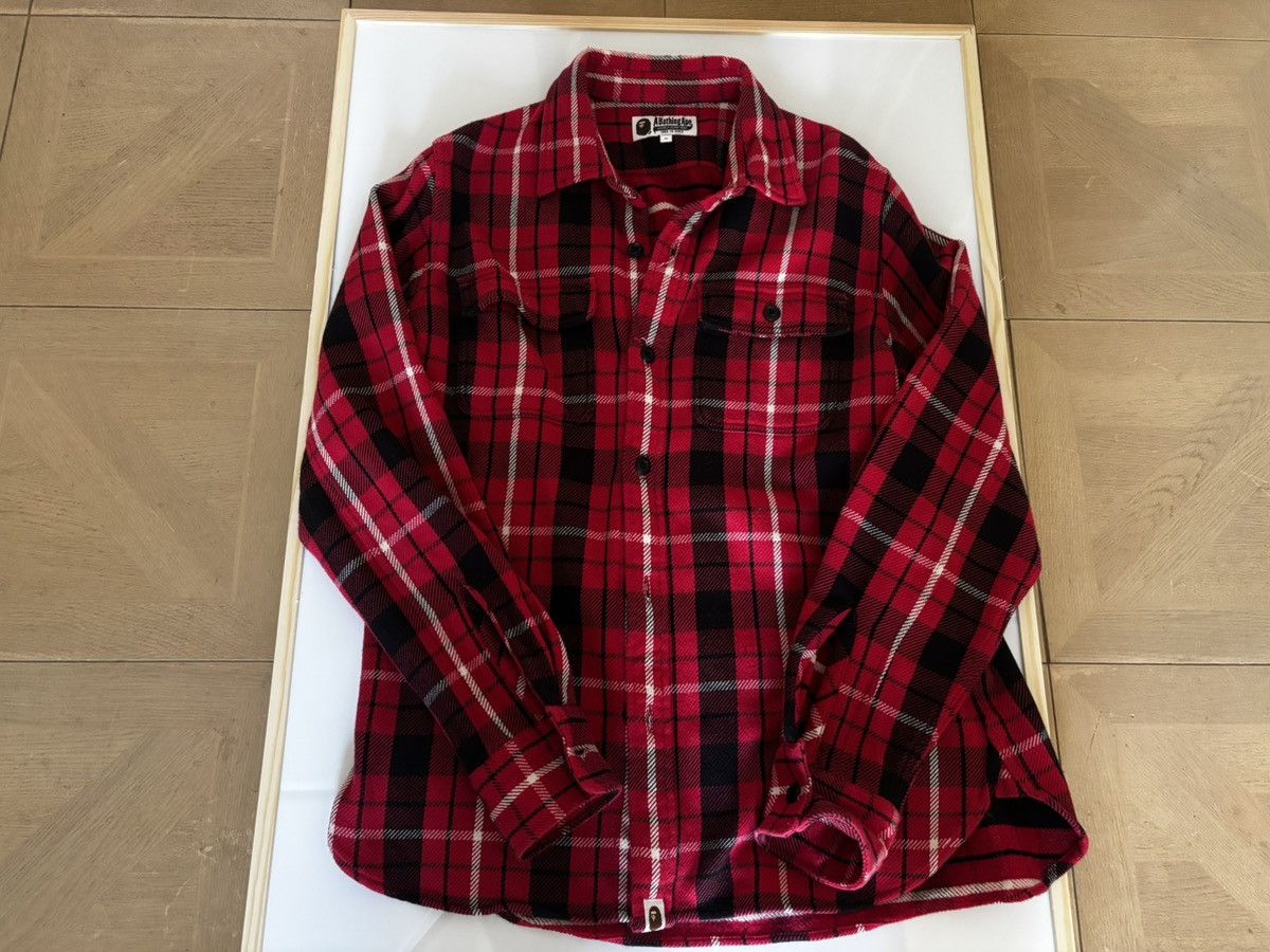 Bape Authentic ape bape shark flannel shirt S mint Size US S / EU 44-46 / 1 - 1 Thumbnail