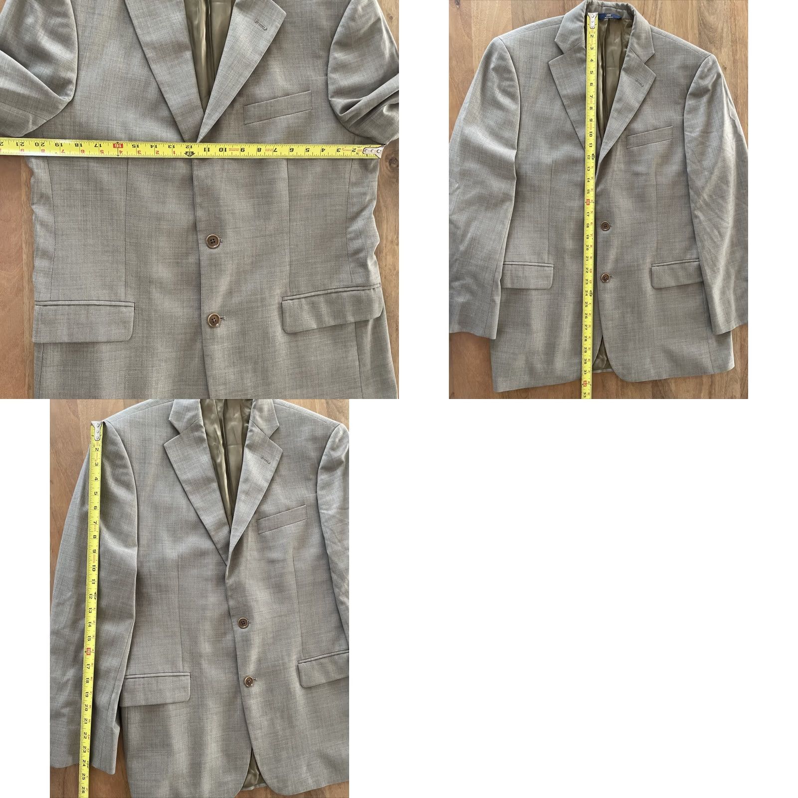 Brooks Brothers Brooks Brothers Blazer Single-Breasted Wool 41R Beige Logo Mens Jacket Regular Fit Blazer, Notch Lapel, Four-Button Sleeve, Dry Clean Only Size 42R - 8 Thumbnail