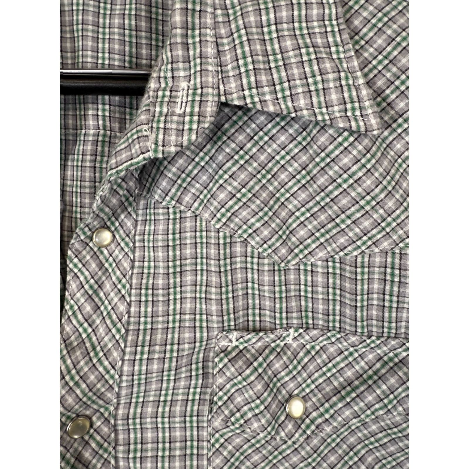 Wrangler Wrangler Wrancher Western Shirt Mens L Green Gray Plaid Pearl Snap Front Cowboy Size US L / EU 52-54 / 3 - 5 Thumbnail
