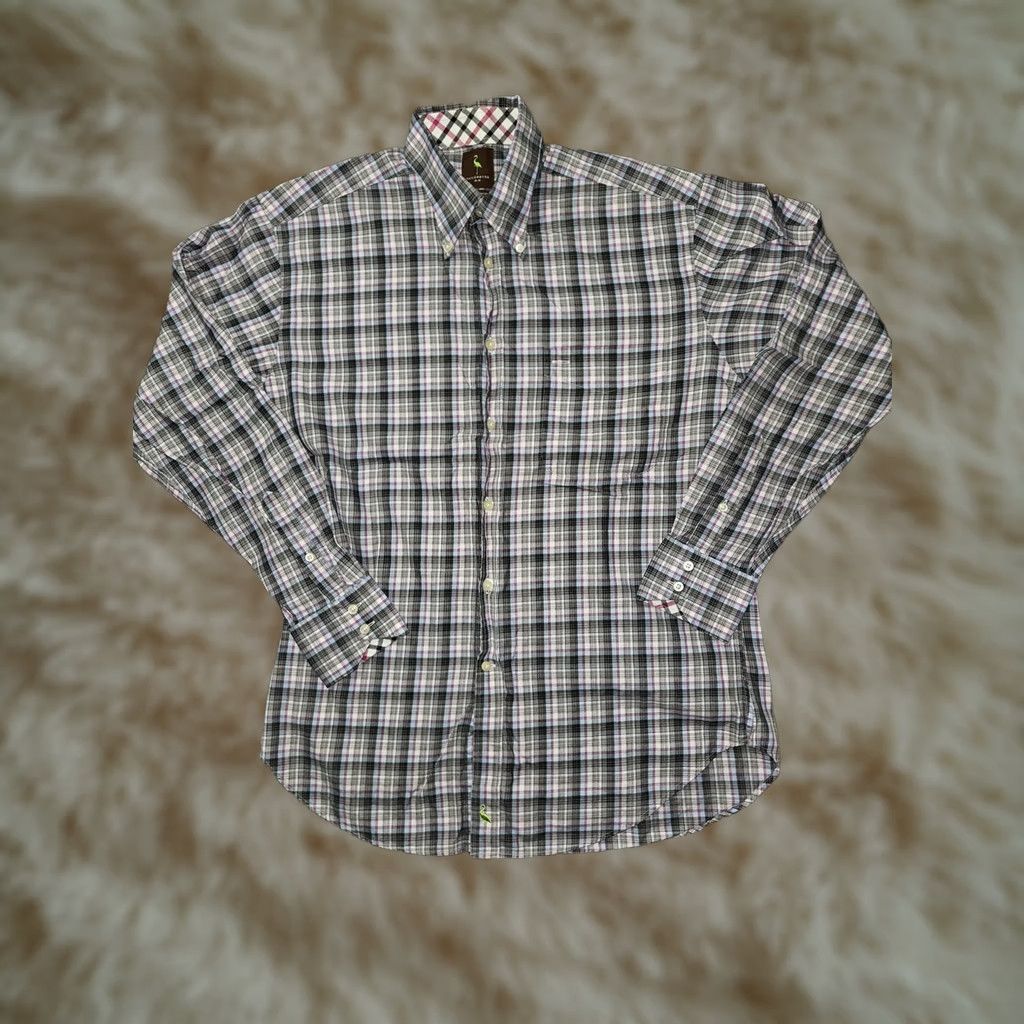 Tailorbyrd TAILORBYRD Shirt Mens M Blue Plaid Button-Down Long Sleeve Flamingo Logo Embroidered Casual Size US M / EU 48-50 / 2 - 1 Thumbnail