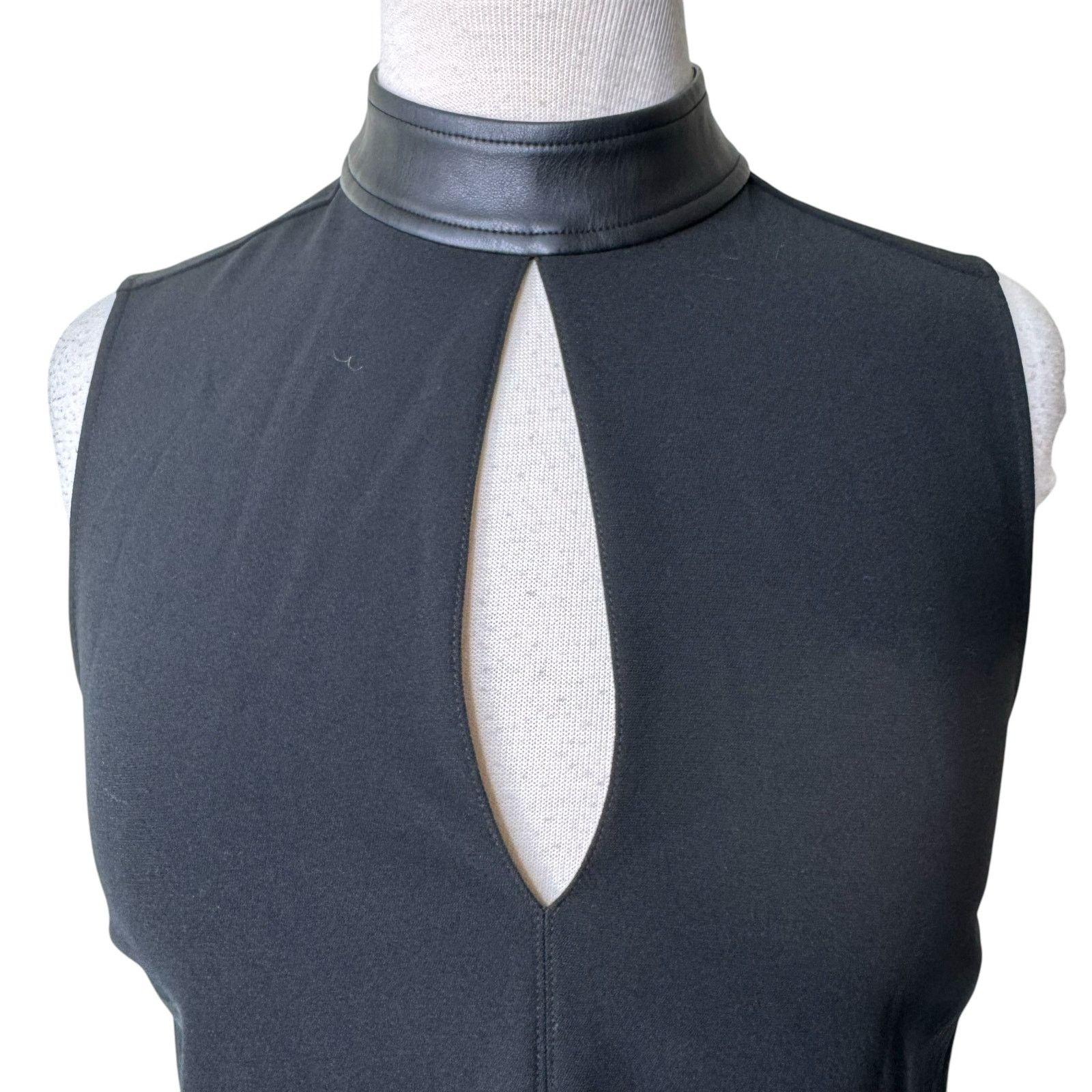 A.L.C. A.L.C Dallas Top Keyhole Faux Leather Neck Black Size 2 Size XS / US 0-2 / IT 36-38 - 7 Thumbnail