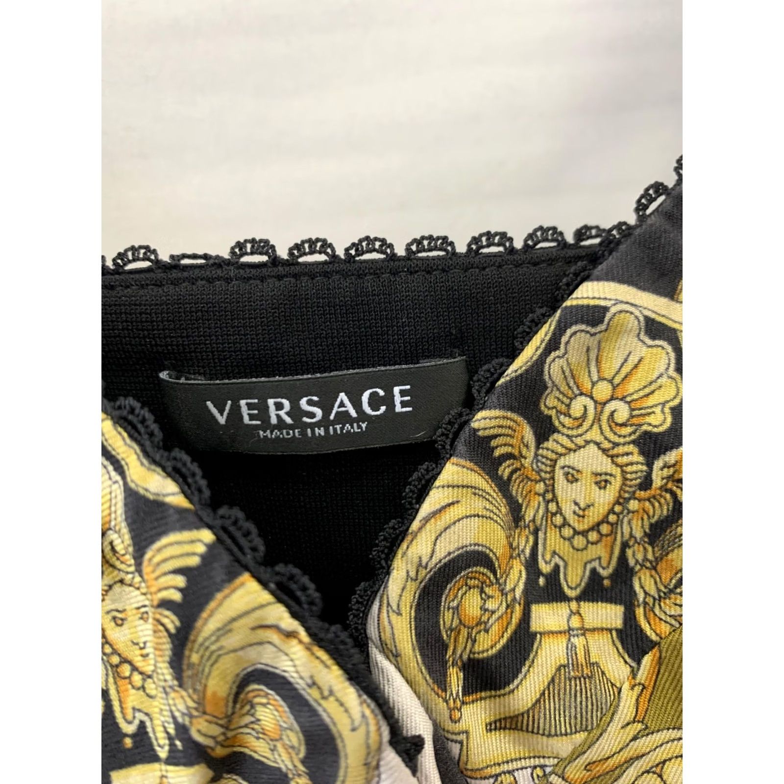 Versace Versace Bustier Top Silk Barocco Print Gold Medusa Lace Trim Black White Women's Sz IT 40 S Size S / US 4 / IT 40 - 5 Thumbnail