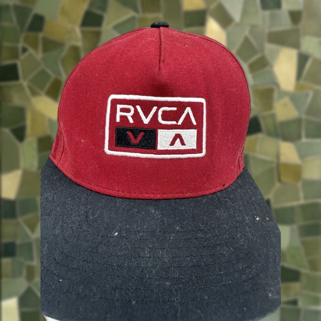 RVCA RVCA Snapback Hat Flat Brim Black Logo Adjustable Mid Fit Cap Mens One Size Hat Size ONE SIZE - 1 Thumbnail