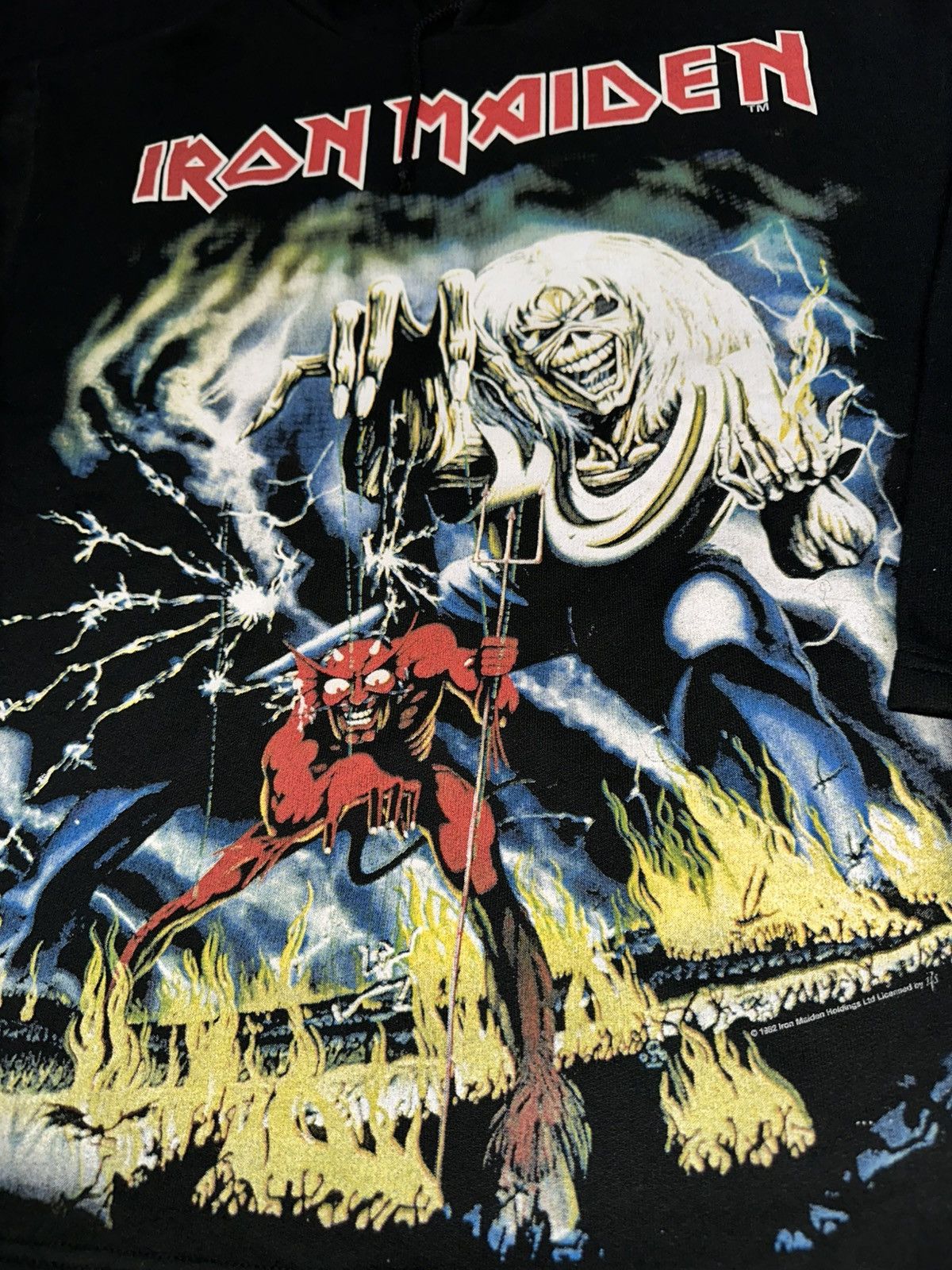 Iron Maiden × Vintage Vintage Very Rare Iron Maiden hoodie 82s 80s rock Size US L / EU 52-54 / 3 - 4 Thumbnail