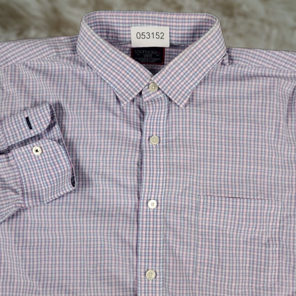 UNTUCKit UNTUCKit Shirt Mens L Blue Plaid Button Up Long Sleeve Slim Fit Casual Workwear Modern Preppy Authentic Button-Up Mens Size US L / EU 52-54 / 3 - 1 Thumbnail
