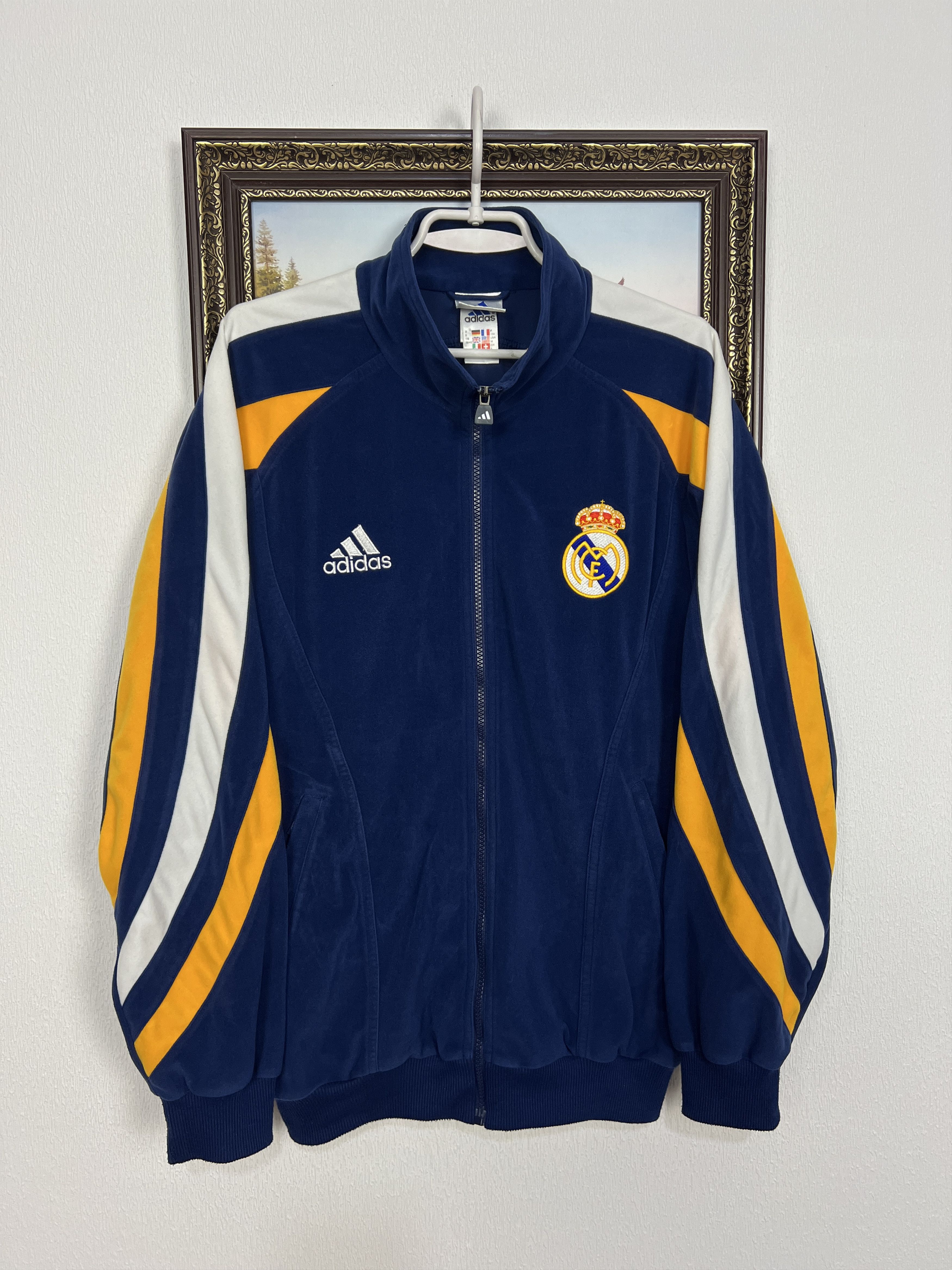 Vintage 90's Real Madrid Velvet Football Jacket Track Top