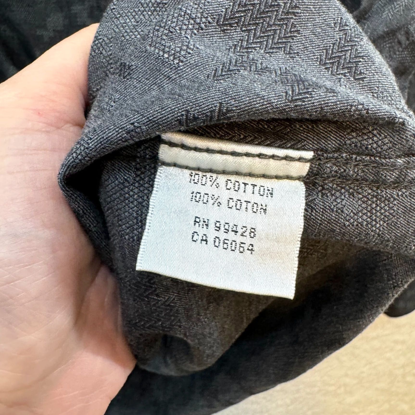 BUGATCHI Bugatchi Button Shirt 2XL Grey Geometric Cotton Shirt Mens XXL Button-Up Long Sleeve Collared 100% Cotton Size US XXL / EU 58 / 5 - 6 Thumbnail