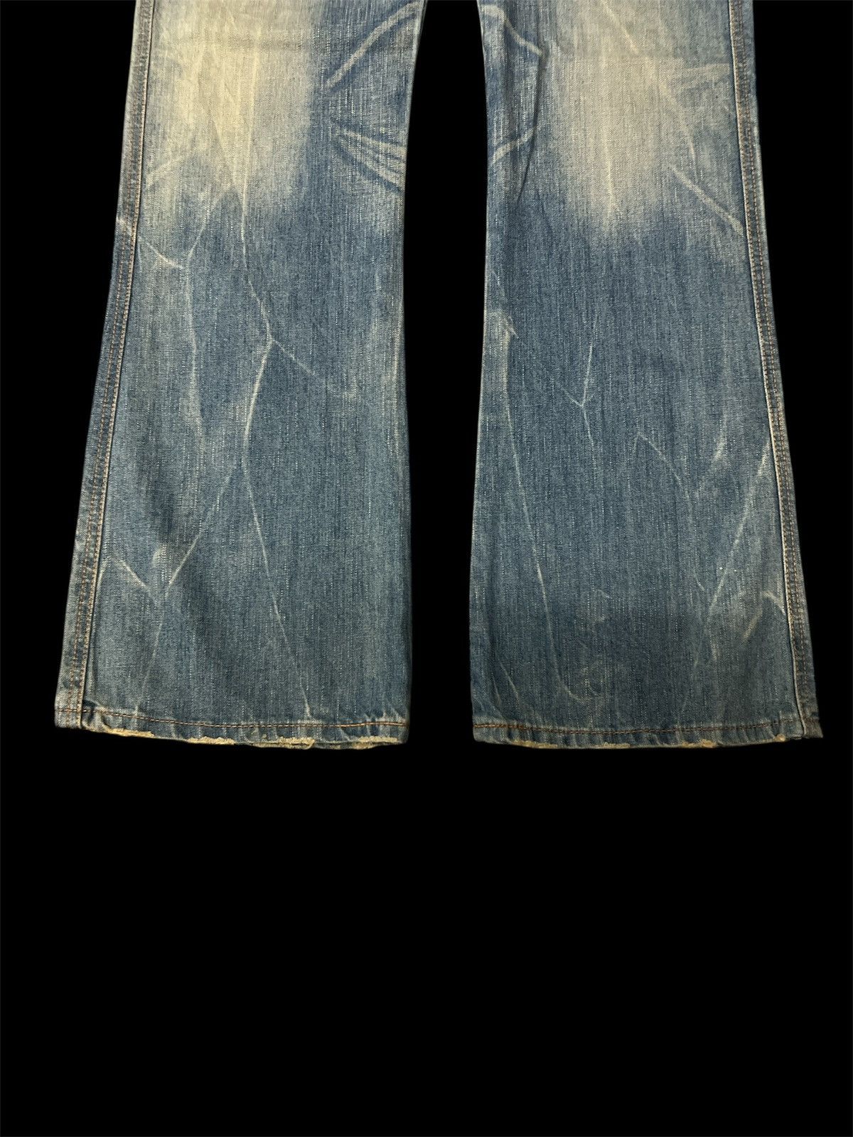 Japanese Brand × Jean FLARED‼️EDWIN 503 BLUE TRIP DISTRESSED DENIM PANT Size US 35 - 4 Thumbnail