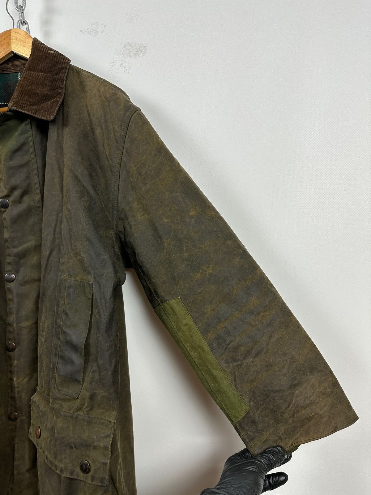 Barbour Vintage Barbour Northumbria Olive Green Waxed Coat Jacket Size US XL / EU 56 / 4 - 11 Thumbnail