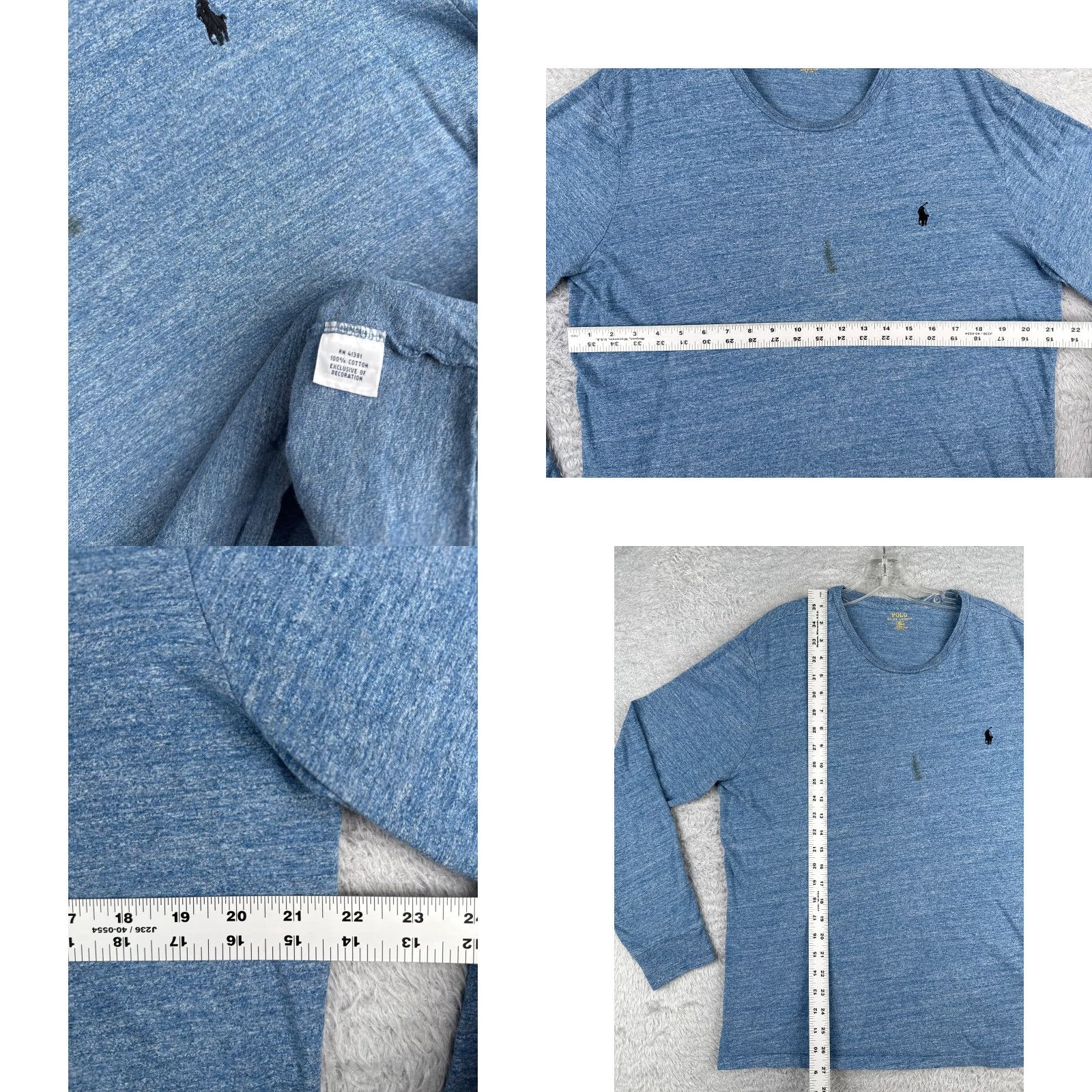 Polo Ralph Lauren Polo Ralph Lauren Shirt Men XL Blue Long Sleeve Cotton Jersey Logo Crew Neck City Theme Regular Fit Adults Size US XL / EU 56 / 4 - 8 Thumbnail