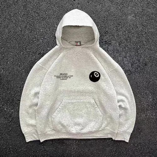 Other Grey retro washed billiard print hoodie y2k Size US L / EU 52-54 / 3 - 4 Thumbnail