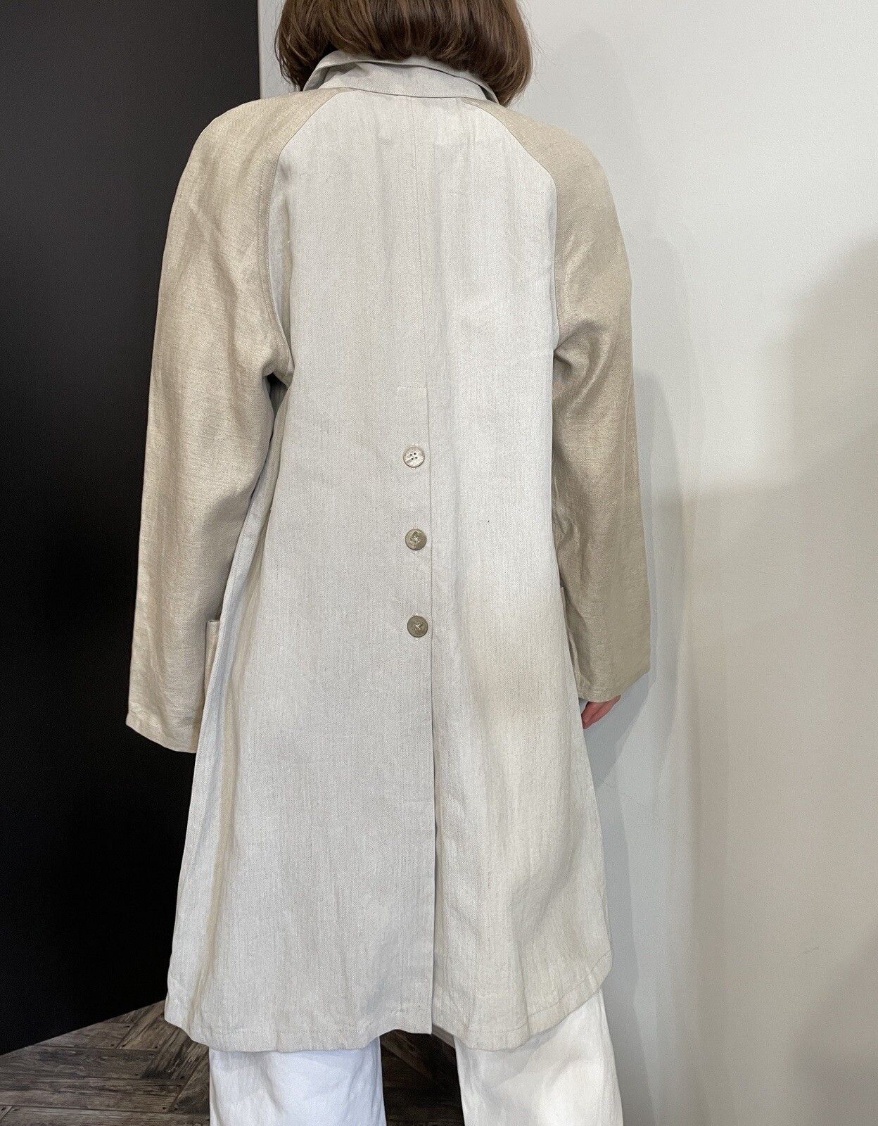 Tillmann Lauterbach Tillmann Lauterbach Designer Linen Trench Button Up Coat Size S / US 4 / IT 40 - 4 Thumbnail
