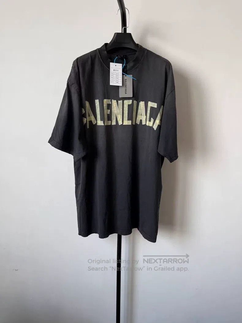 Balenciaga Balenciaga Tape Alphabet Logo Print Ribbed Knit Round Neck Size US S / EU 44-46 / 1 - 1 Thumbnail