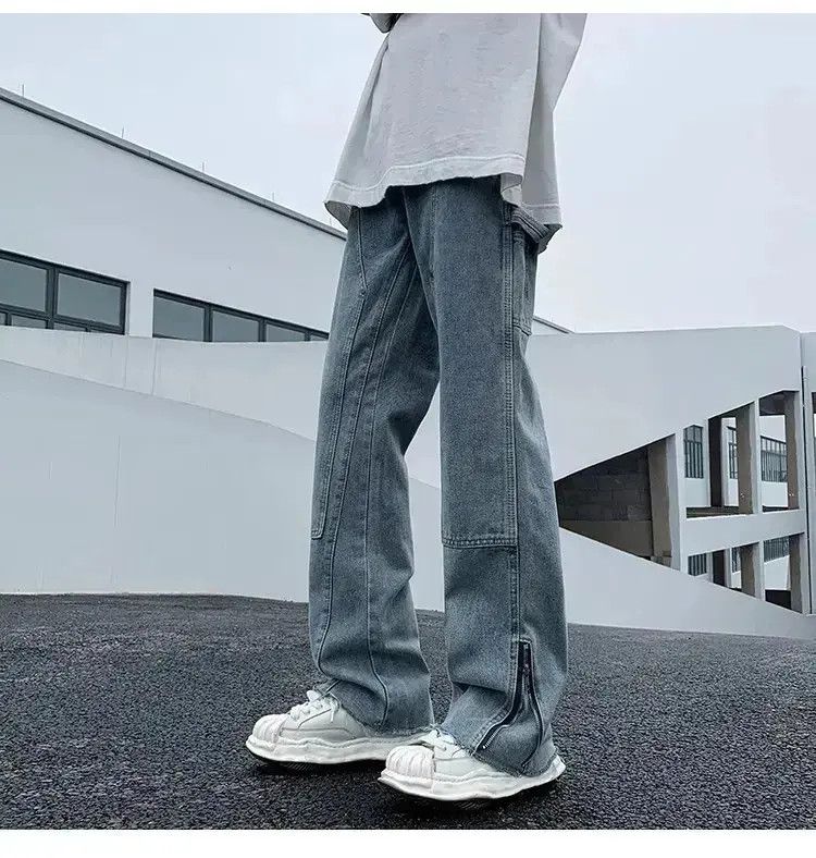 Japanese Brand Retro casual straight leg wide jeans Size US 30 / EU 46 - 1 Thumbnail