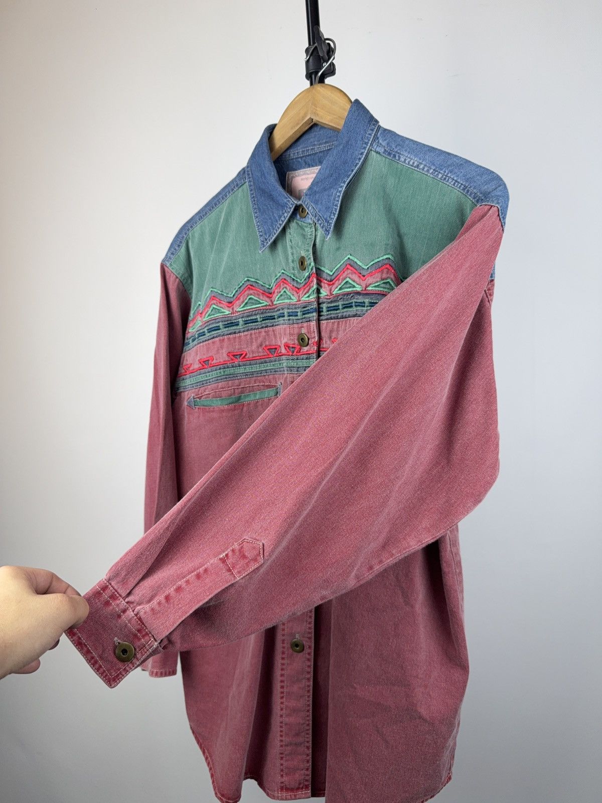 Cowboy Equipment Vintage 90s Western Cowboy Retro Native Cotton Shirt Size US L / EU 52-54 / 3 - 5 Thumbnail