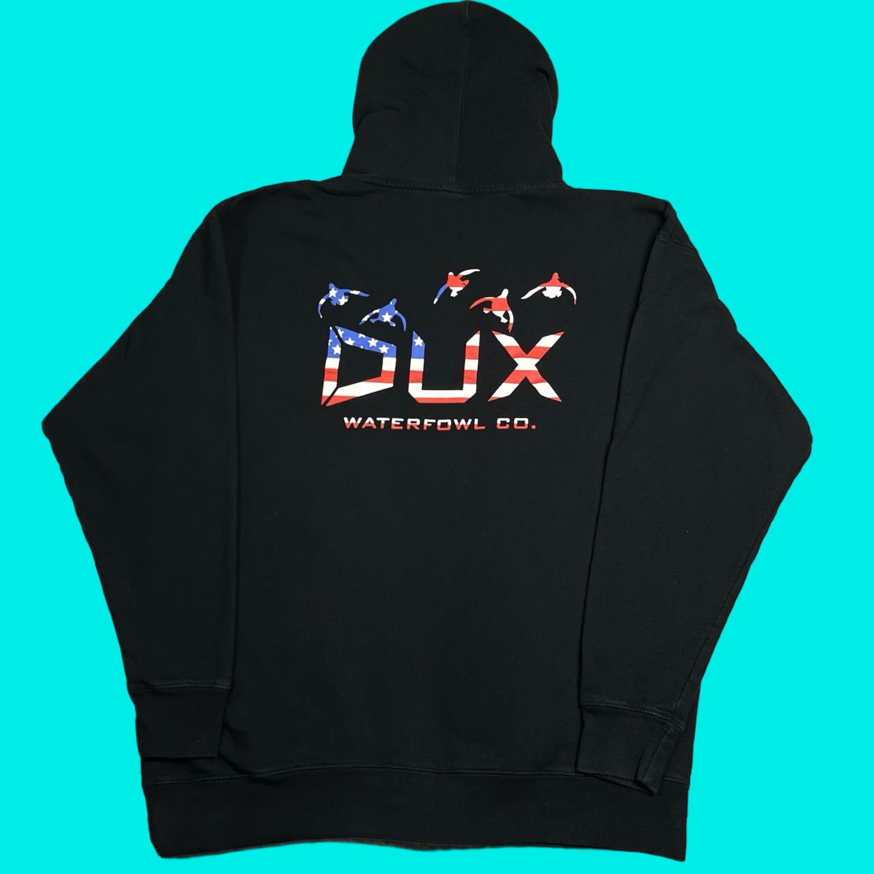 Vintage Dux Waterfowl Co Hoodie Mens XL Black USA Sweatshirt Outdoor Hunting Work Pullover Hooded Logo Size US XL / EU 56 / 4 - 1 Thumbnail