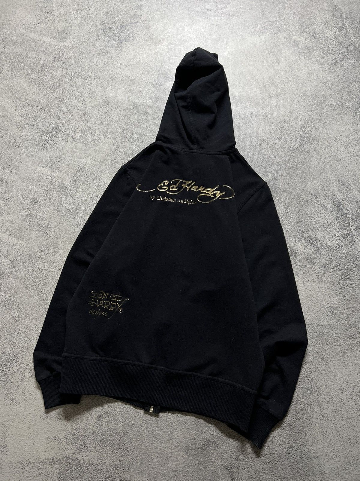 Christian Audigier × Ed Hardy × Vintage Vintage Y2k 🦅☠️ Ed Hardy Eagle Skull Big Logo Hoodie 90’s Size L / US 10 / IT 46 - 7 Thumbnail
