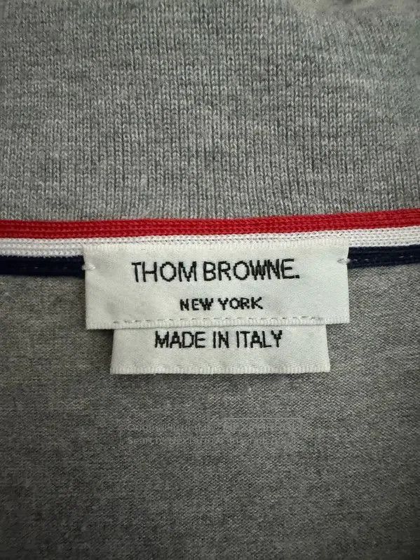 Thom Browne Thom Browne Gray Striped Embroidered Polo Shirt . Size US S / EU 44-46 / 1 - 3 Thumbnail