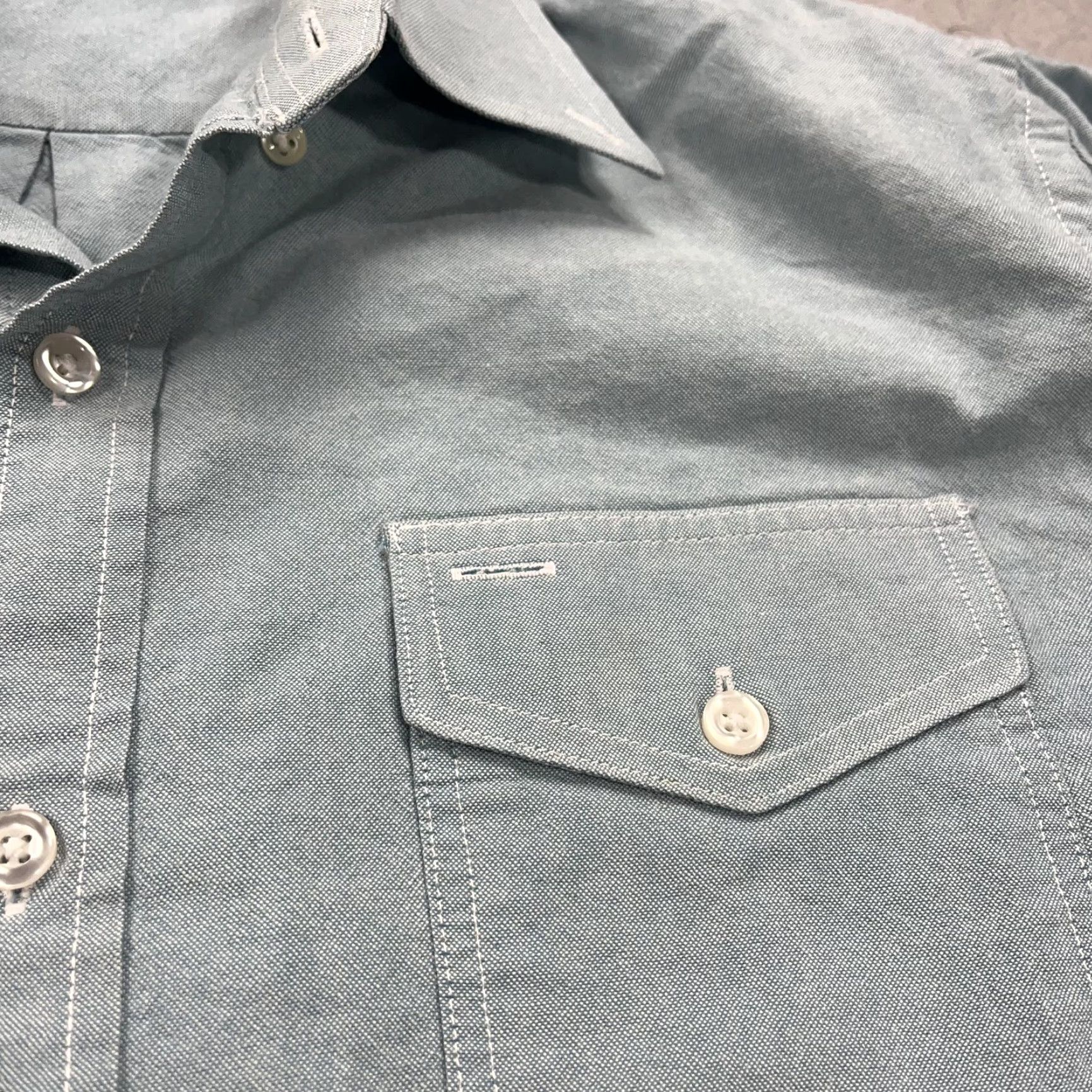 Vintage Criquet Mens Large Green Blue 100% Organic Cotton Button-Down Long Sleeve Shirt Size US L / EU 52-54 / 3 - 3 Thumbnail
