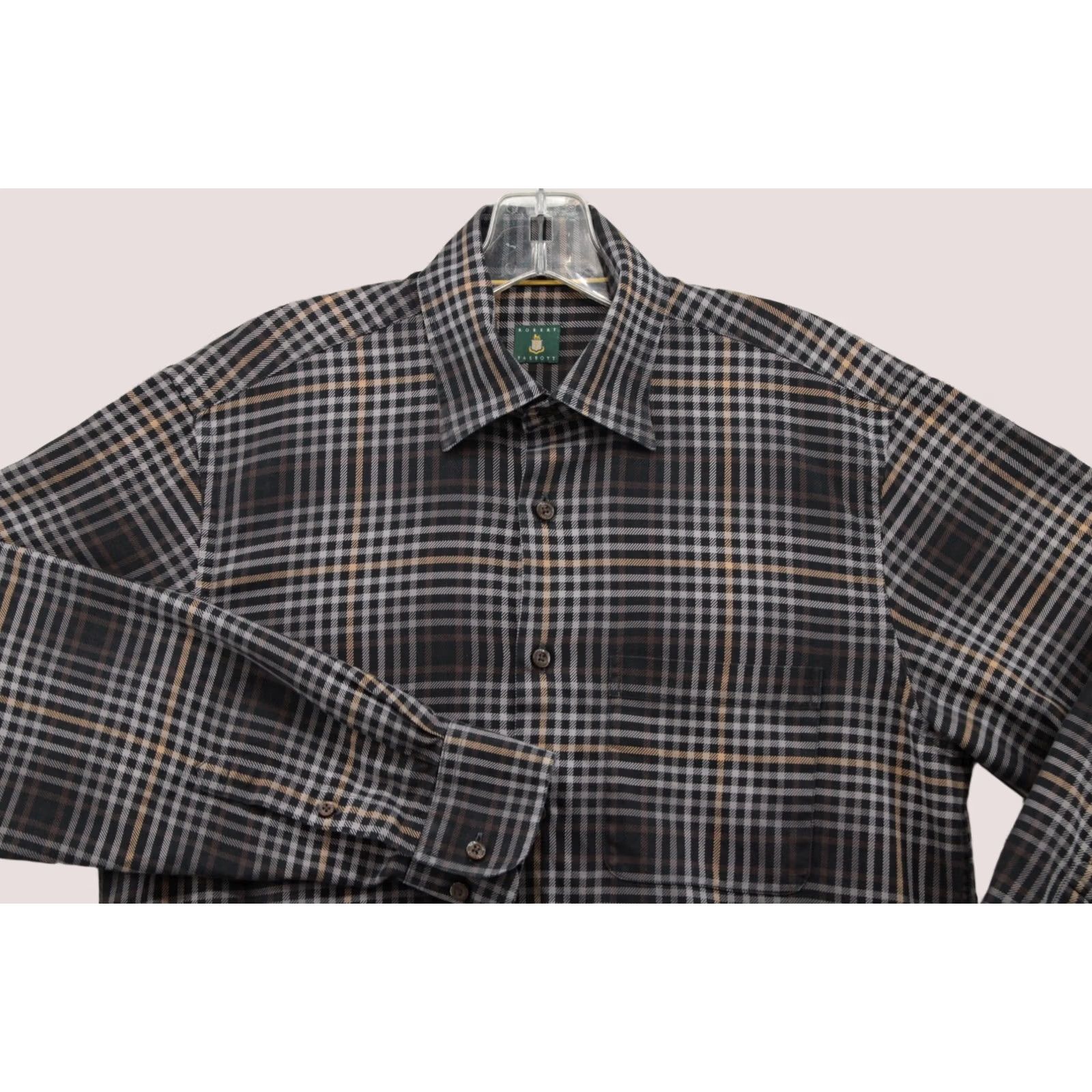 Robert Talbott Robert Talbott Shirt Mens M Black Windowpane Plaid Button-Up Office Size US M / EU 48-50 / 2 - 1 Thumbnail