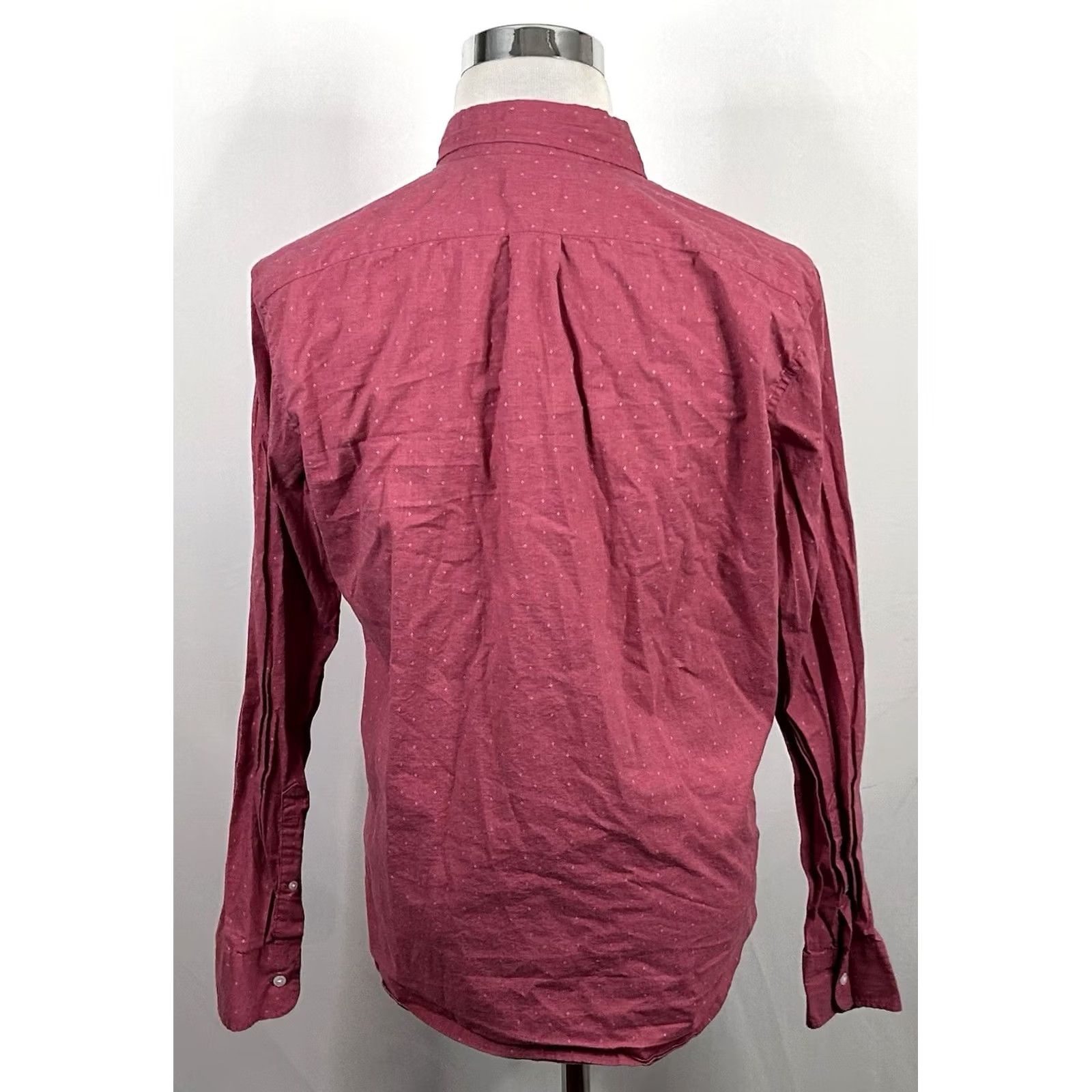 J.Crew J.CREW Shirt Slim Large Secret Wash Red White Speckled Cotton Blend Casual Button-Up Long Sleeve Mens Regular Size L Size US L / EU 52-54 / 3 - 5 Thumbnail