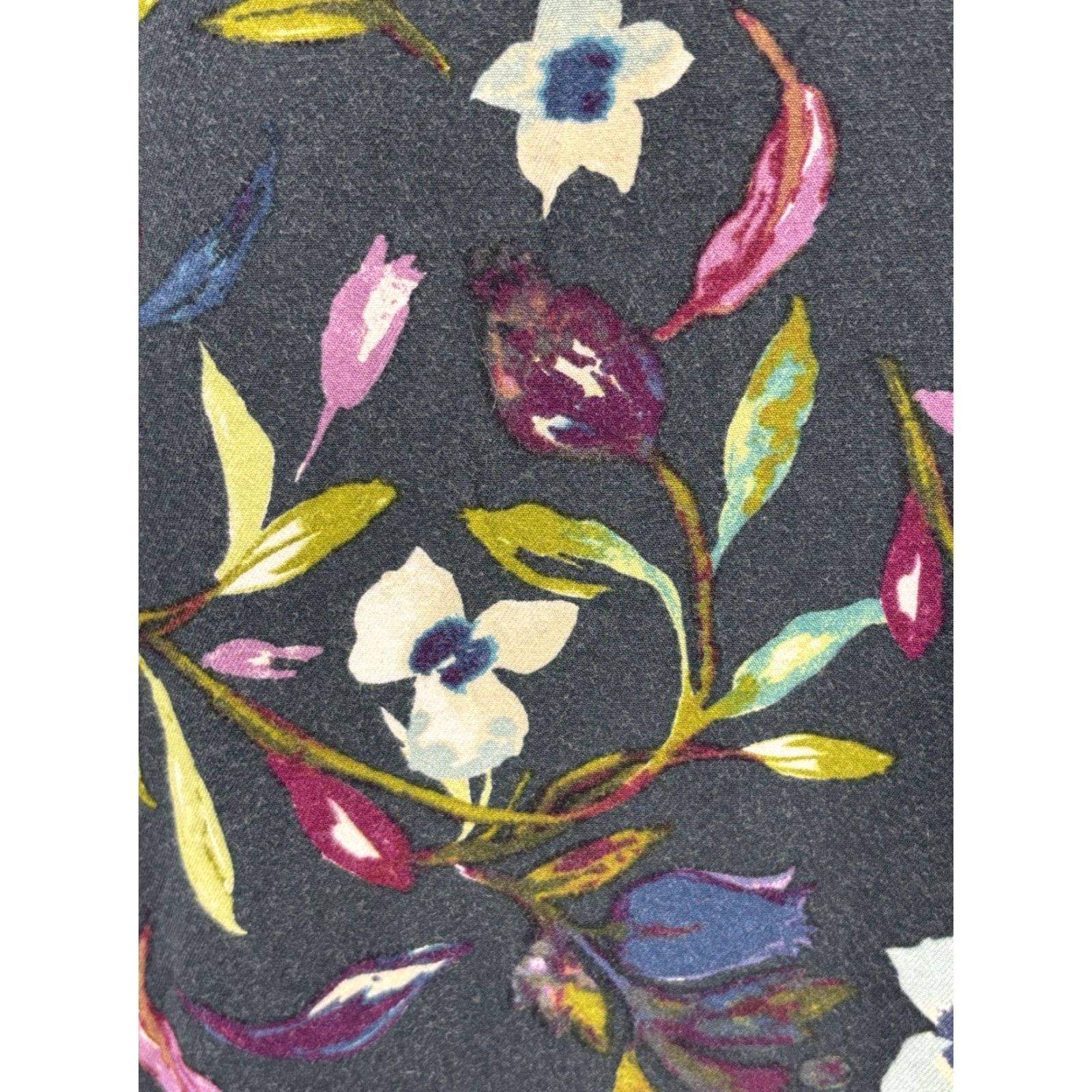 J. Jill J. Jill Floral Shift Dress L 3/4 Sleeve Rayon Pockets Navy Womens Casual Travel Comfort Pullover Short Dress Size L / US 10 / IT 46 - 6 Thumbnail