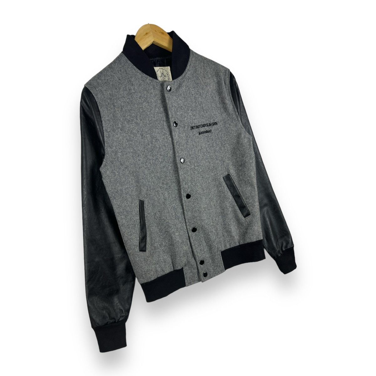 Japanese Brand 🔥 BLUE BANNY Diet Butcher Slim Skin leather varsity jacket Size S / US 4 / IT 40 - 4 Thumbnail