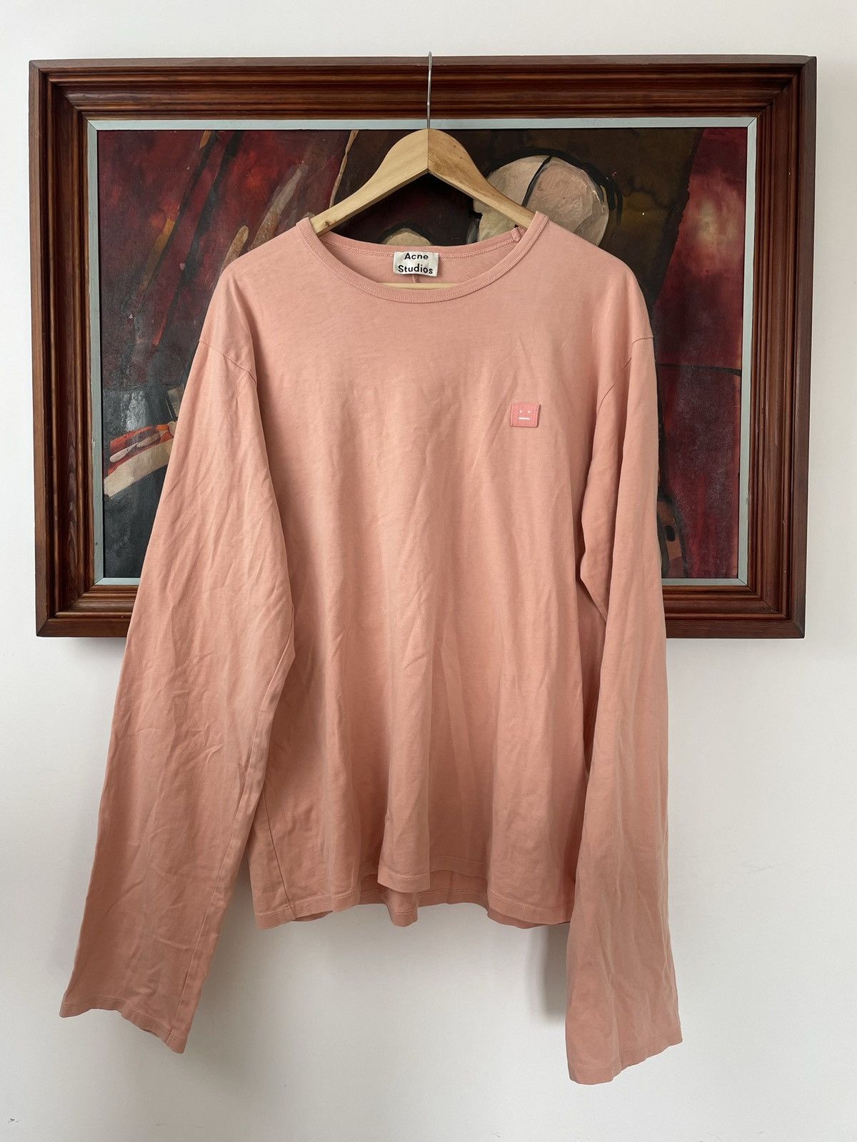 Acne Studios Acne Studios Fairview Face Mini Logo Casual Basic Peach Ls Size US L / EU 52-54 / 3 - 1 Thumbnail
