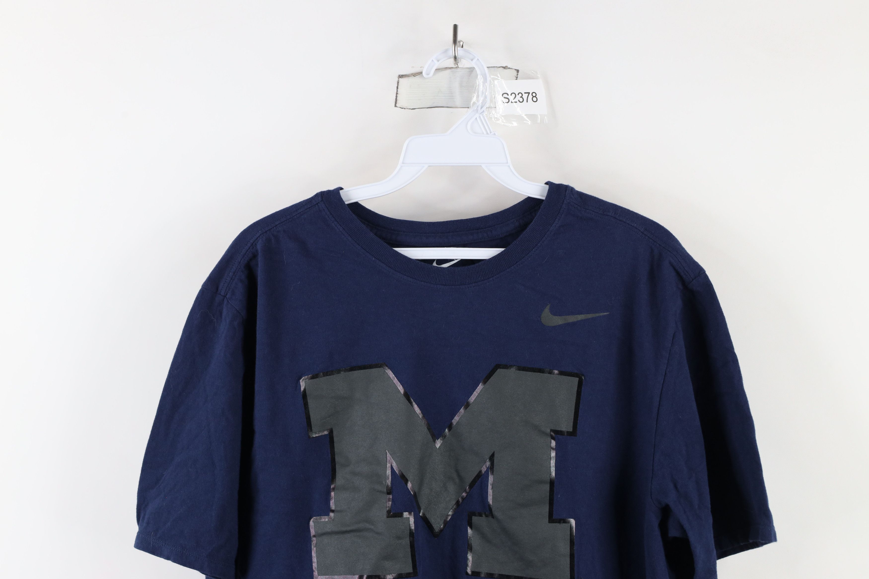 Nike × Vintage Nike Block M University of Michigan Short Sleeve T-Shirt Size US L / EU 52-54 / 3 - 2 Thumbnail