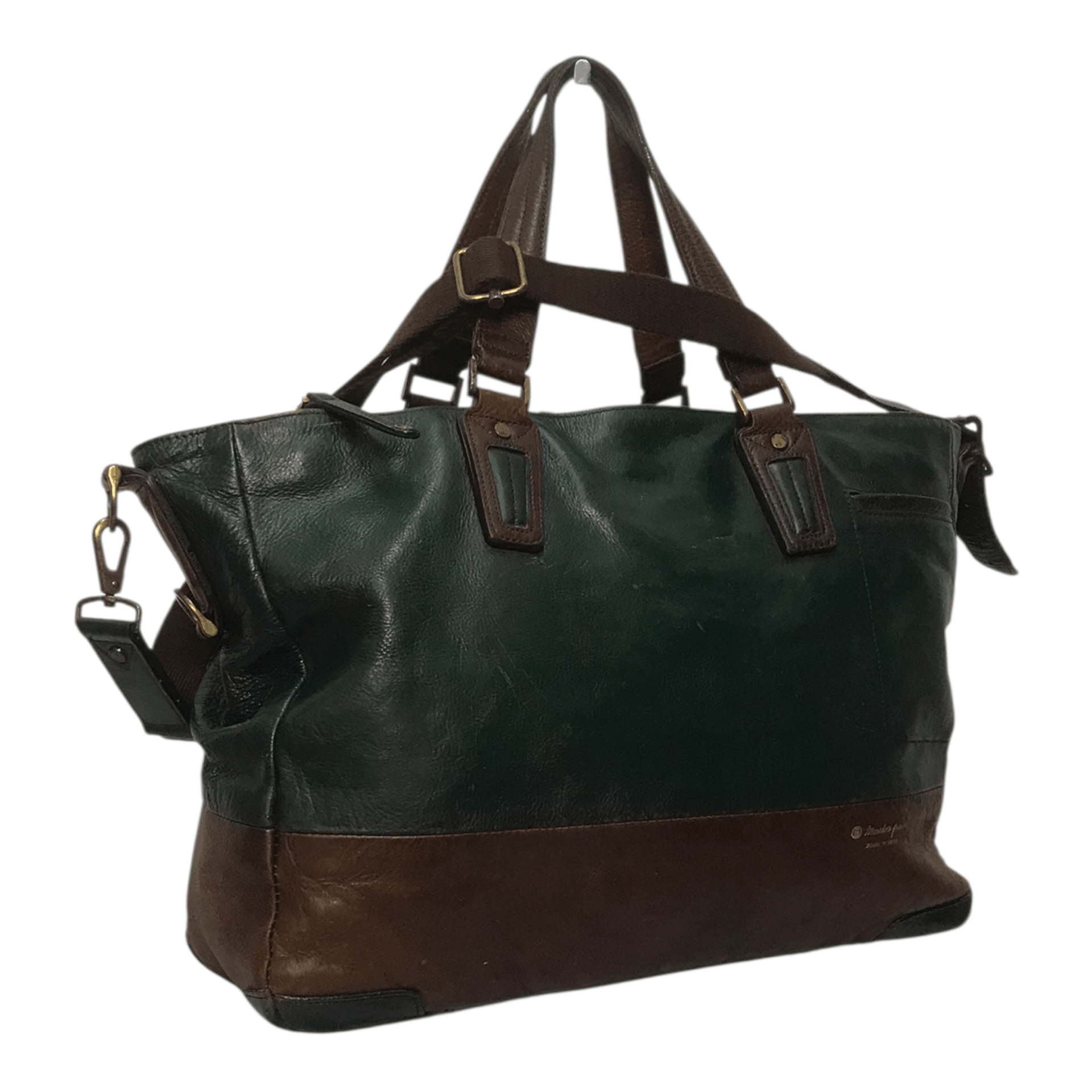 MasterPiece Masterpiece Dark Green Leather Tote/Sling Bag Size ONE SIZE - 5 Thumbnail