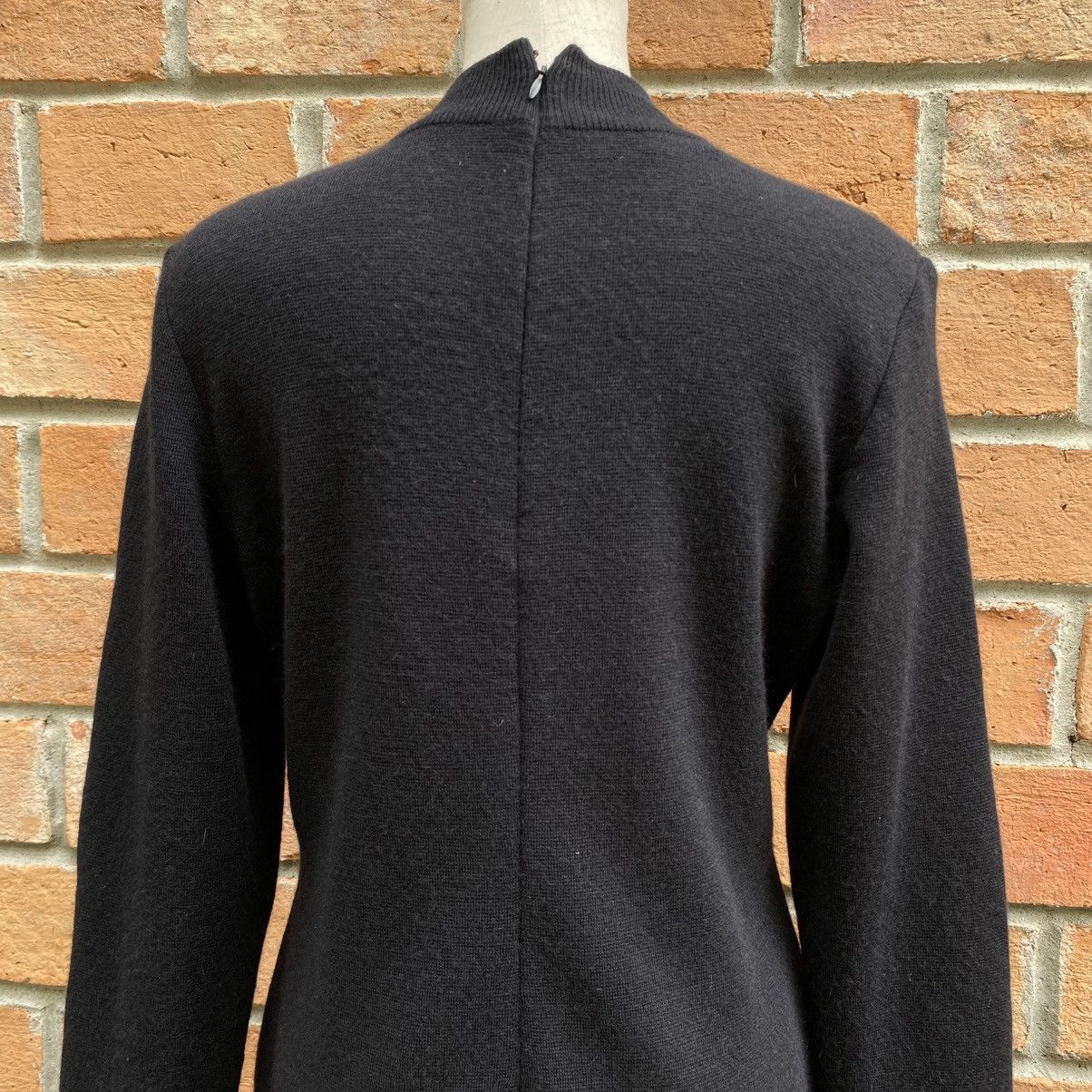 Dior Vintage Christian Dior Black Wool Dress Gold Embellishments Size M / US 6-8 / IT 42-44 - 9 Thumbnail