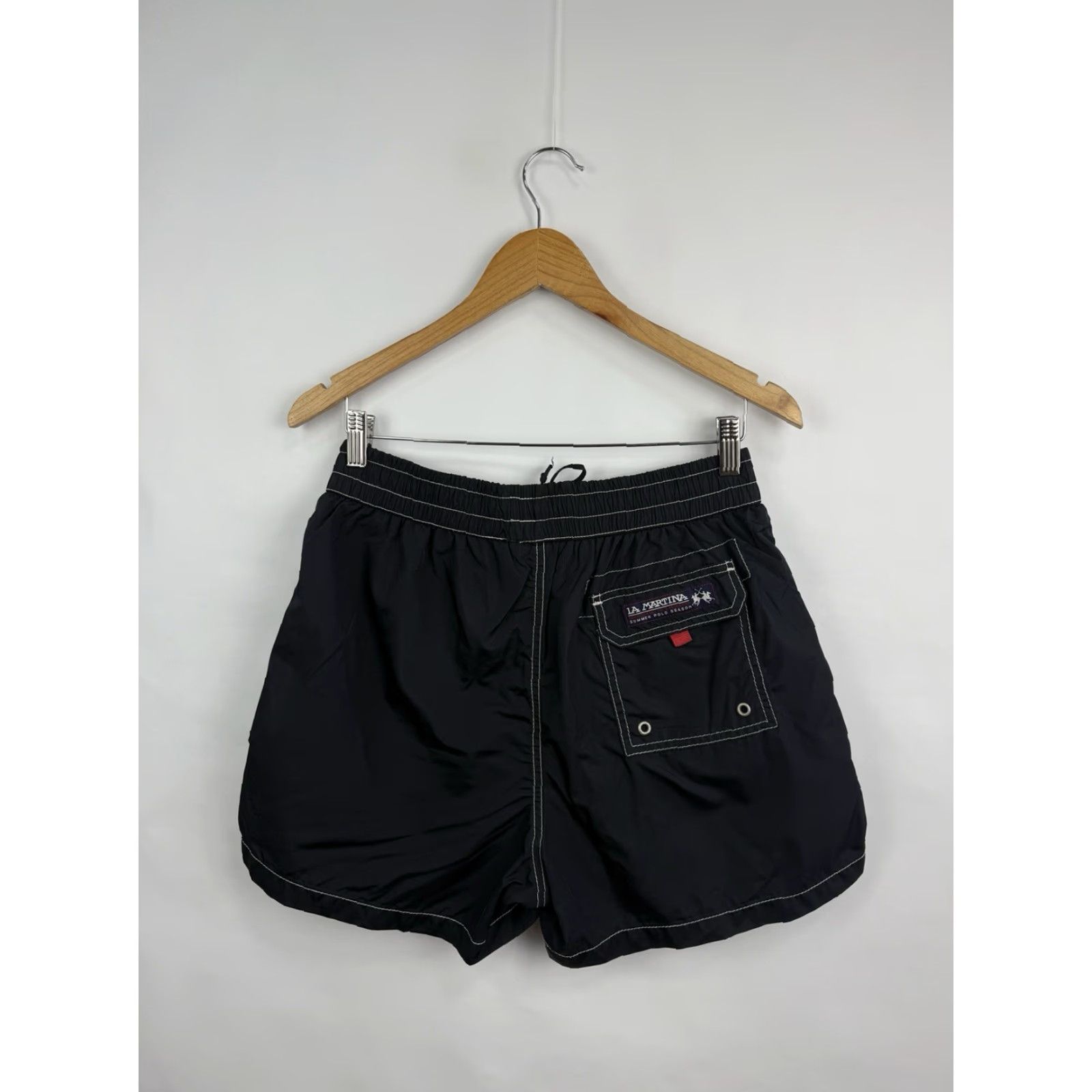 La Martina VINTAGE Y2K La Martina Monaco Beach Shorts Bermuda Men M Dark Blue Size US 31 - 6 Thumbnail