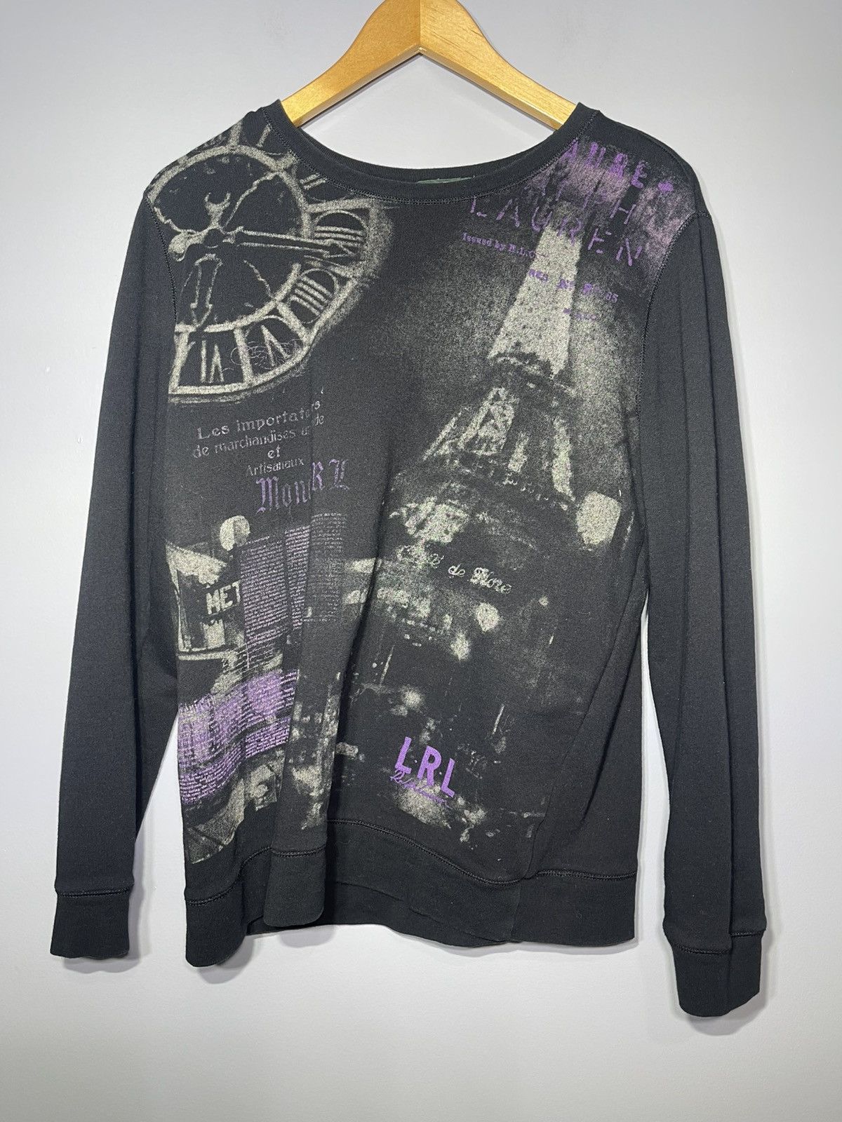 Lauren Ralph Lauren VTG Ralph Lauren LRL Jeans Co Crew Sz L Sweater Paris Print Size L / US 10 / IT 46 - 2 Thumbnail