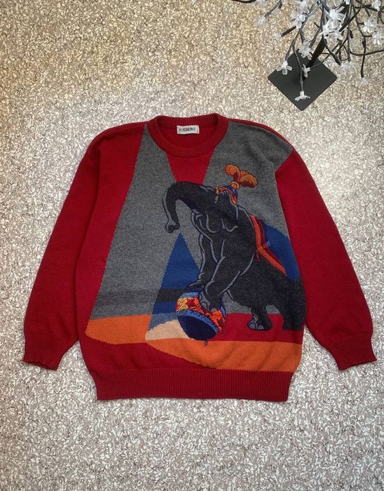 Vintage ICEBERG DISNEY ELEPHANT VINTAGE SWEATER 80 s 90 s Grailed