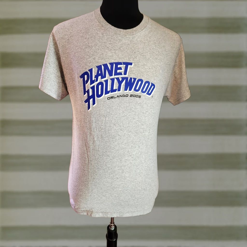 Fruit Of The Loom VINTAGE Planet Hollywood Orlando Gray Short Sleeve T-Shirt Mens Medium USA Florida Logo 2005 Graphic Print Cotton Polyester Blend Size US M / EU 48-50 / 2 - 1 Thumbnail