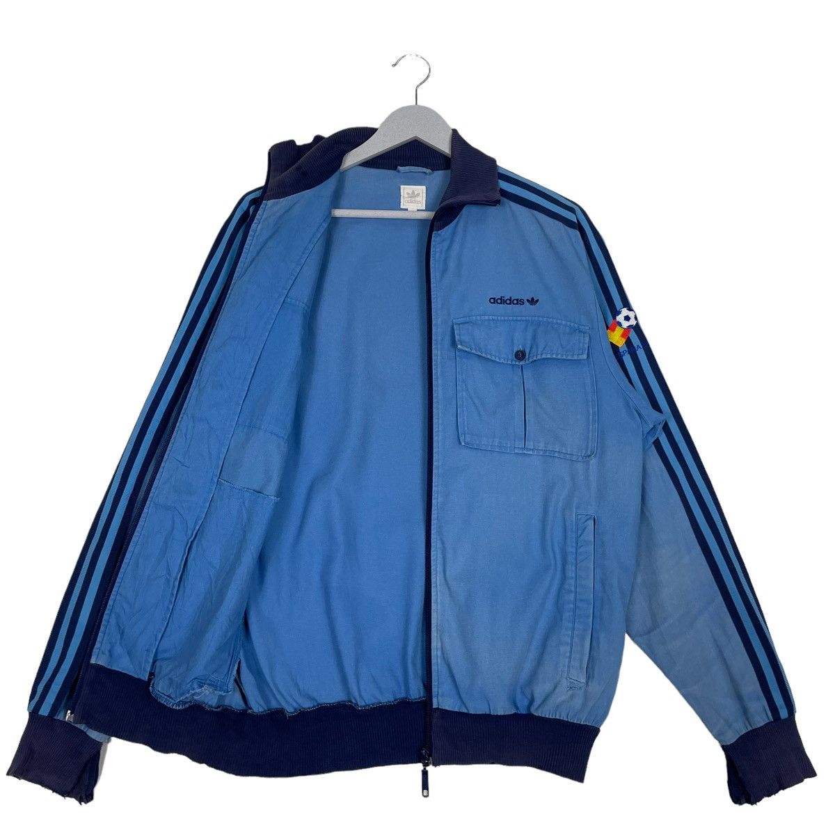 Adidas × Vintage 💥ADIDAS TRAINER BLUE STRIPE DOUBLE POCKET Size US L / EU 52-54 / 3 - 9 Thumbnail