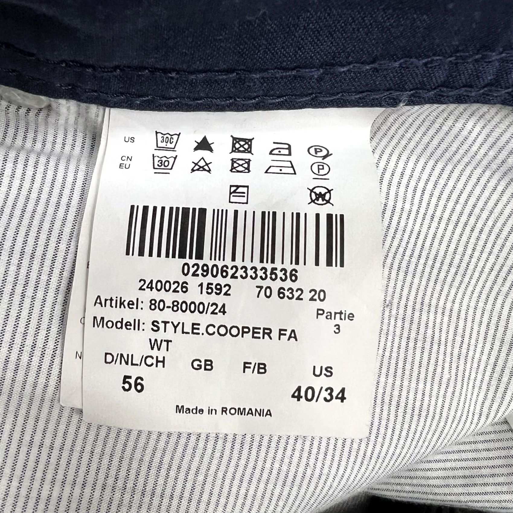 BRAX Brax Pants Mens 40x34 Navy Blue Cooper Fancy Wool Stretch Trousers FIT39x29.5 Size US 40 / EU 56 - 5 Thumbnail