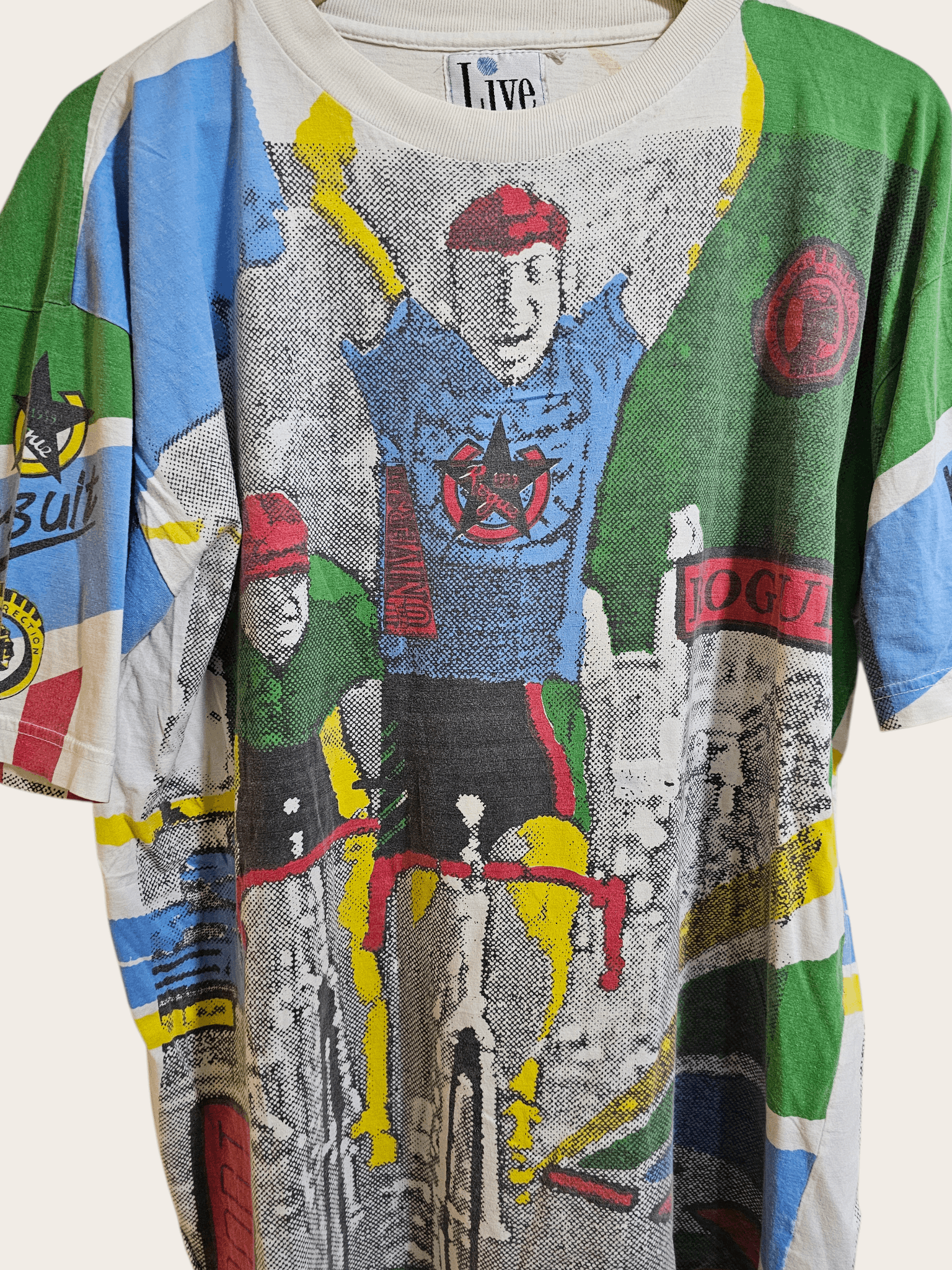 Vintage Cycling All Over Print Crazy Tee Size US XL / EU 56 / 4 - 2 Thumbnail
