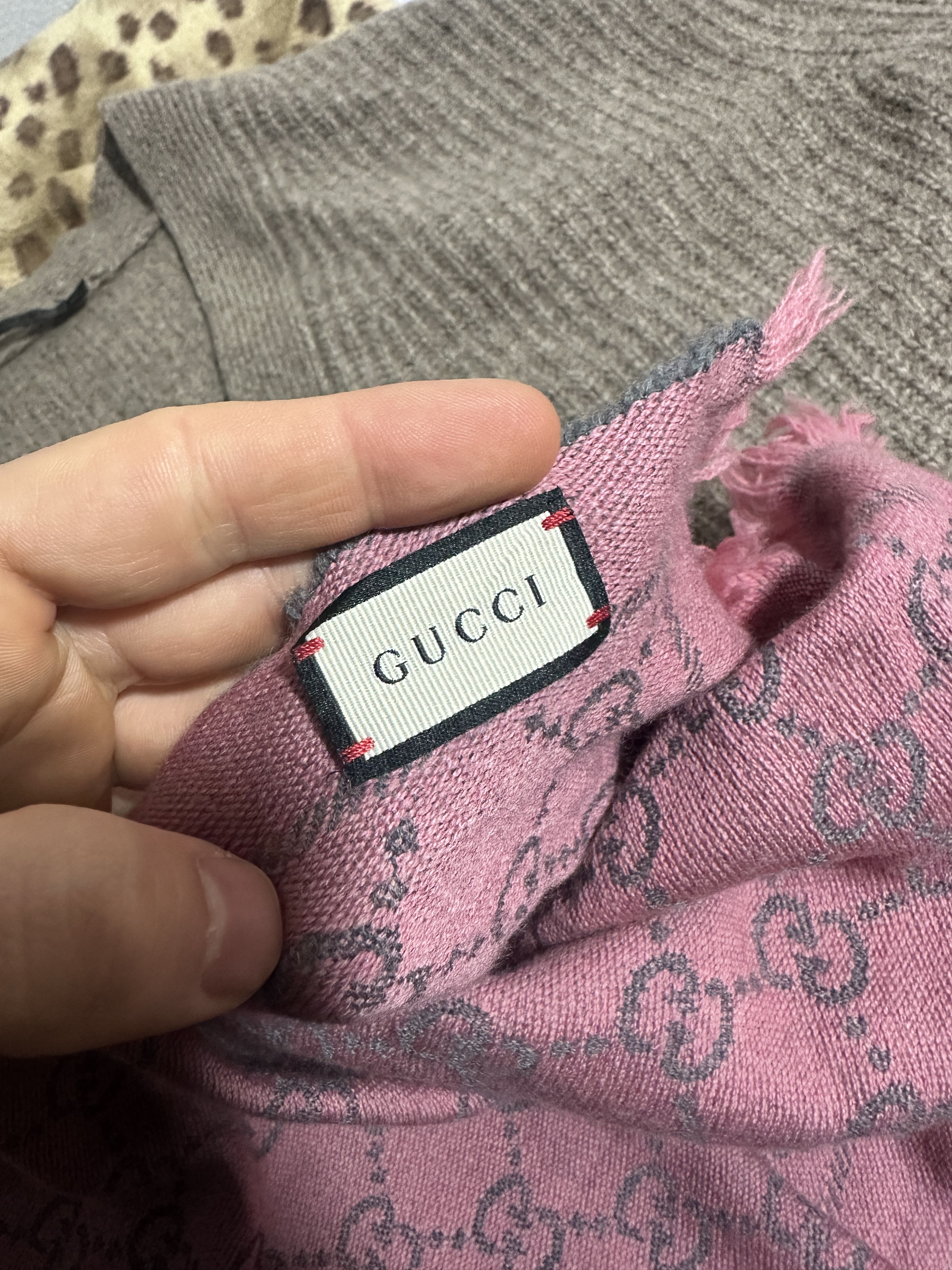Gucci Gucci GG Jacquard Wool Scarf Shawl Wrap Reversible 160x44cm Size ONE SIZE - 6 Thumbnail